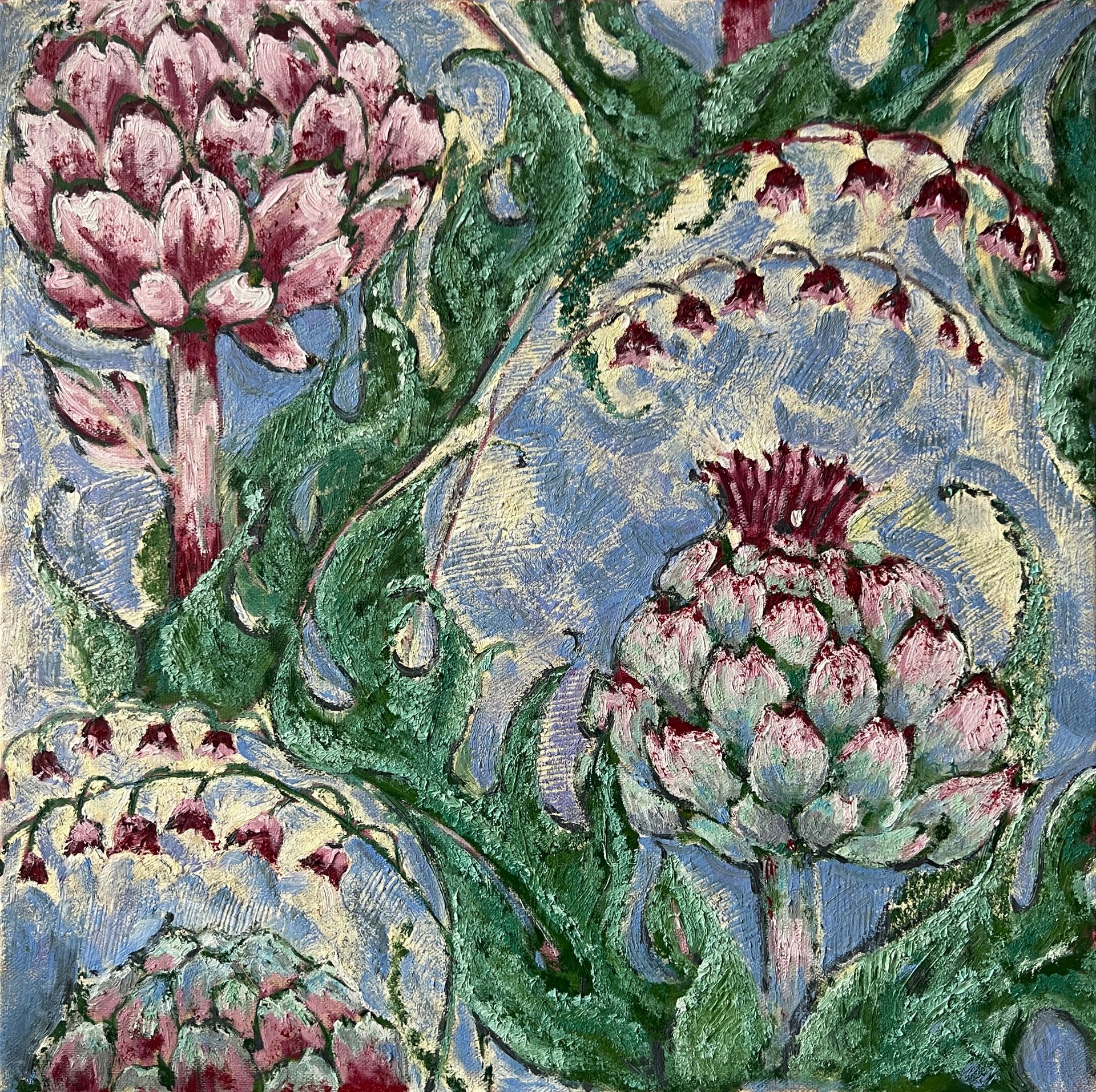 Алина Филимонова (Картина, живопись - 
                  50 x 50 см) Артишоки