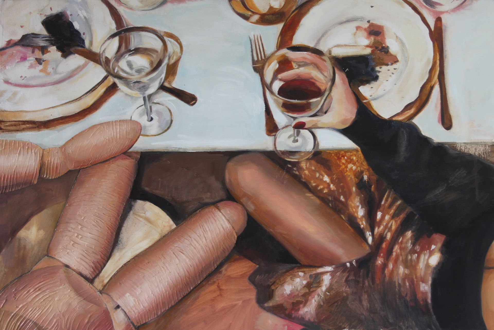 Ирина Александрова (Картина, живопись - 
                  60 x 40 см) Легкий ужин