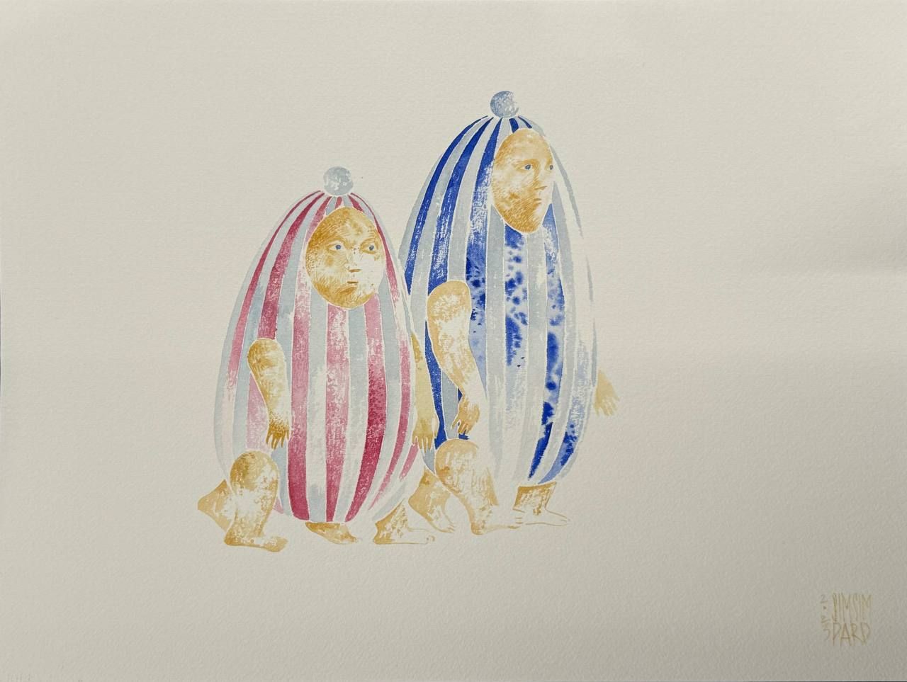 Серафима Сажина (Авторская графика - 
                  35 x 26 см) Существа городские. Пара