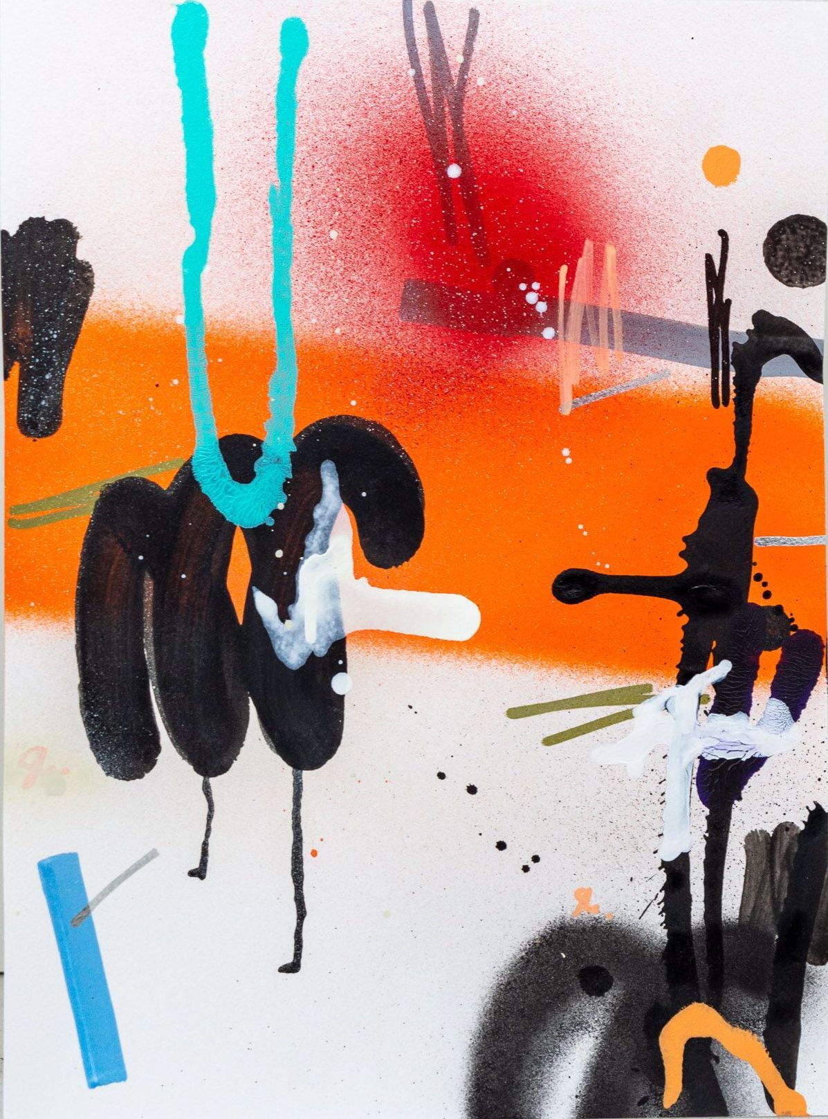 Давид Ширазян (Авторская графика - 
                  30 x 40 см) Black, Orange & White