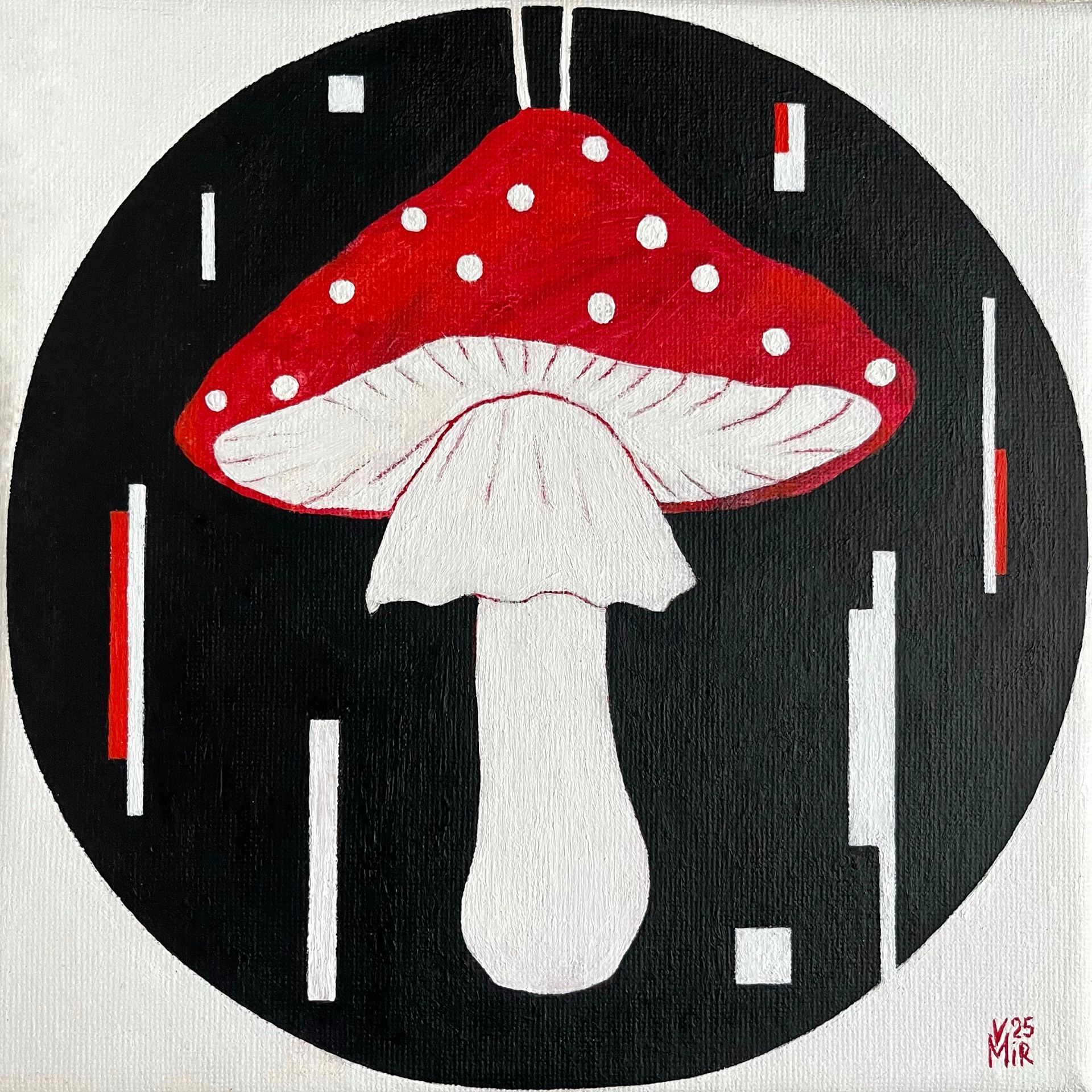 Валентина Мир (Картина, живопись - 
                  20 x 20 см) Мухомор