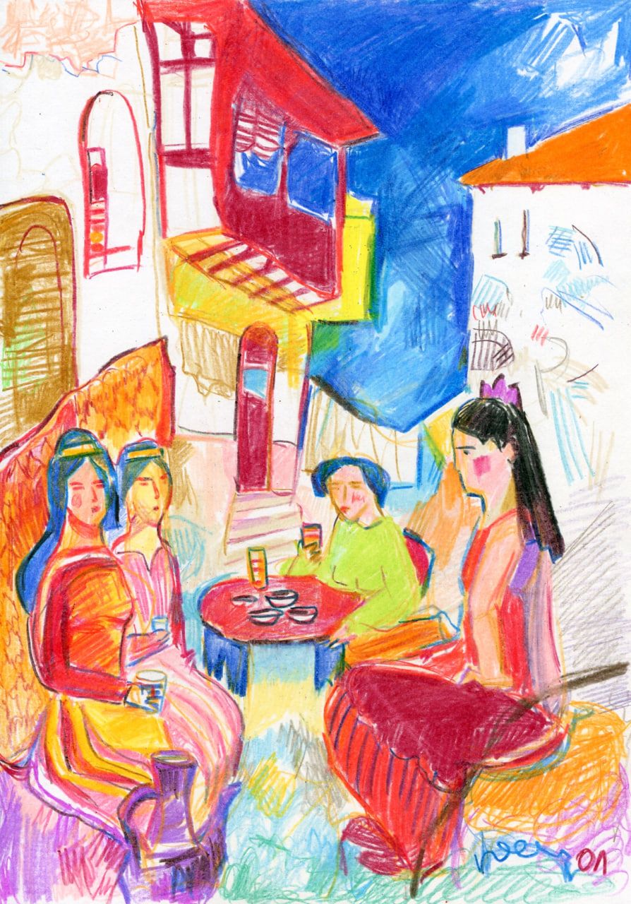 Олеся Лишаева (Авторская графика - 
                  21 x 30 см) Турецкий кофе