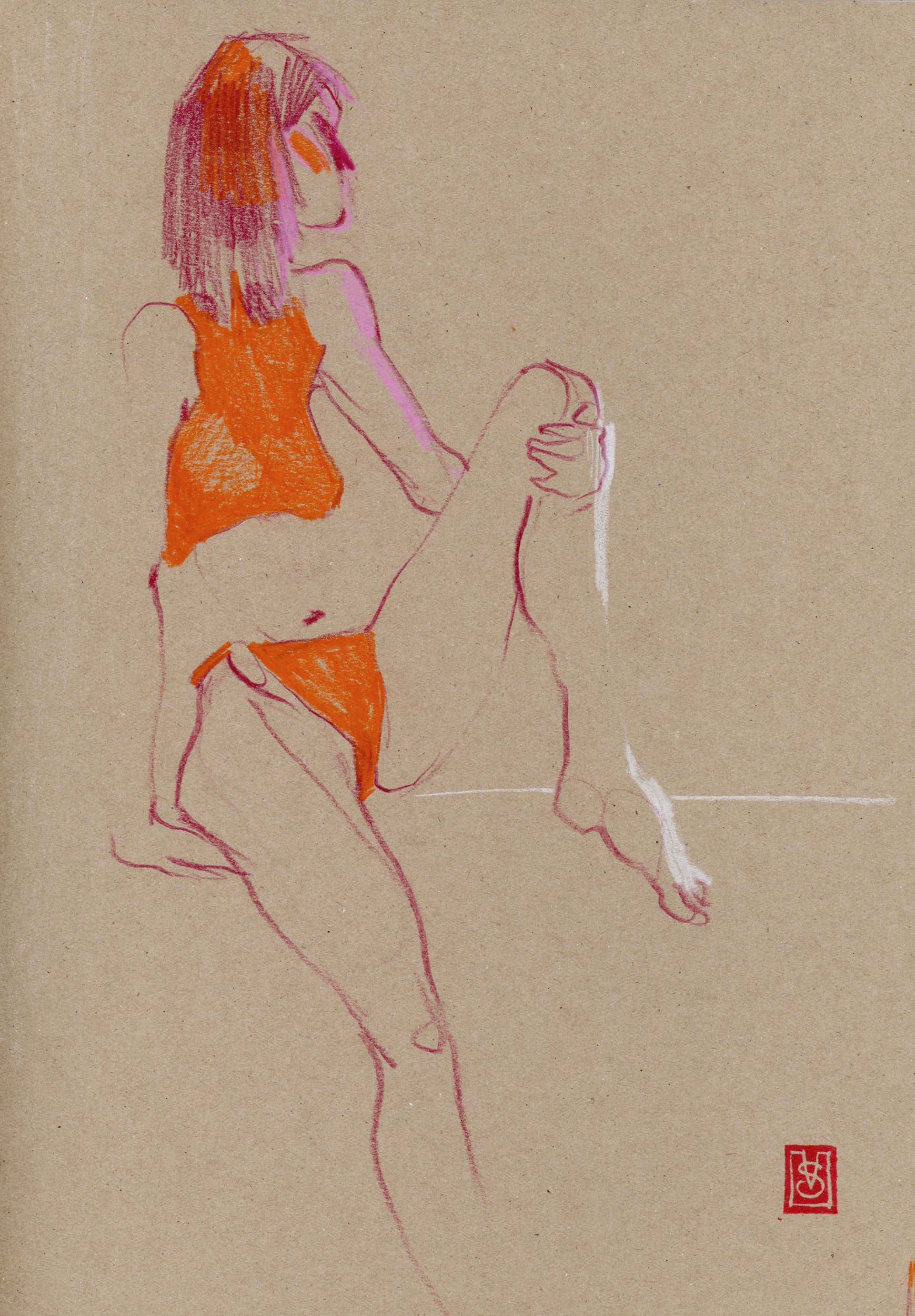 Виктория Севастьянова (Авторская графика - 
                  22 x 30 см) Figure life drawing