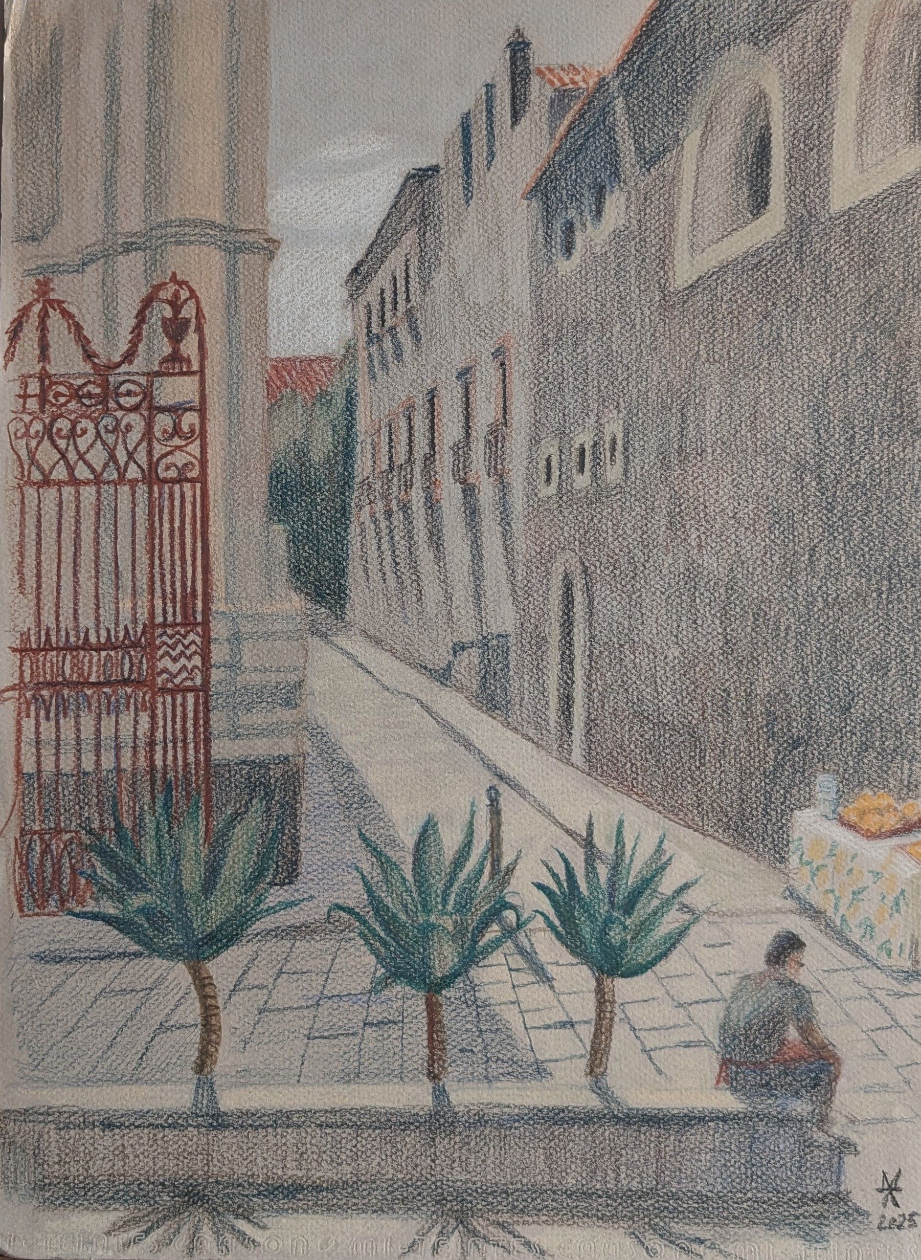 Екатерина Маланьина (Авторская графика - 
                  32.5 x 44 см) Визит в Катанию