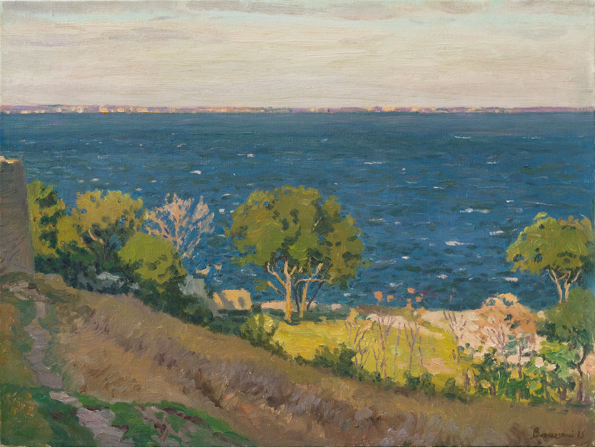 Николай Водолазский (Картина, живопись - 
                  60 x 45 см) Вид на Феодосийский залив