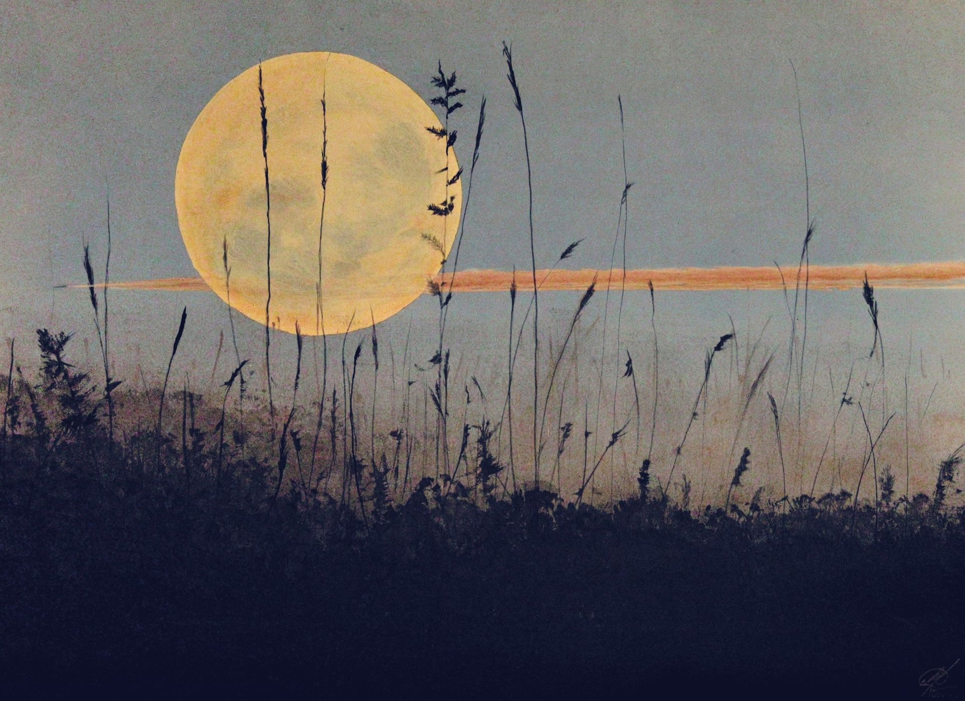 Никита Лобачёв (Картина, живопись - 
                  100 x 70 см) Восход Луны