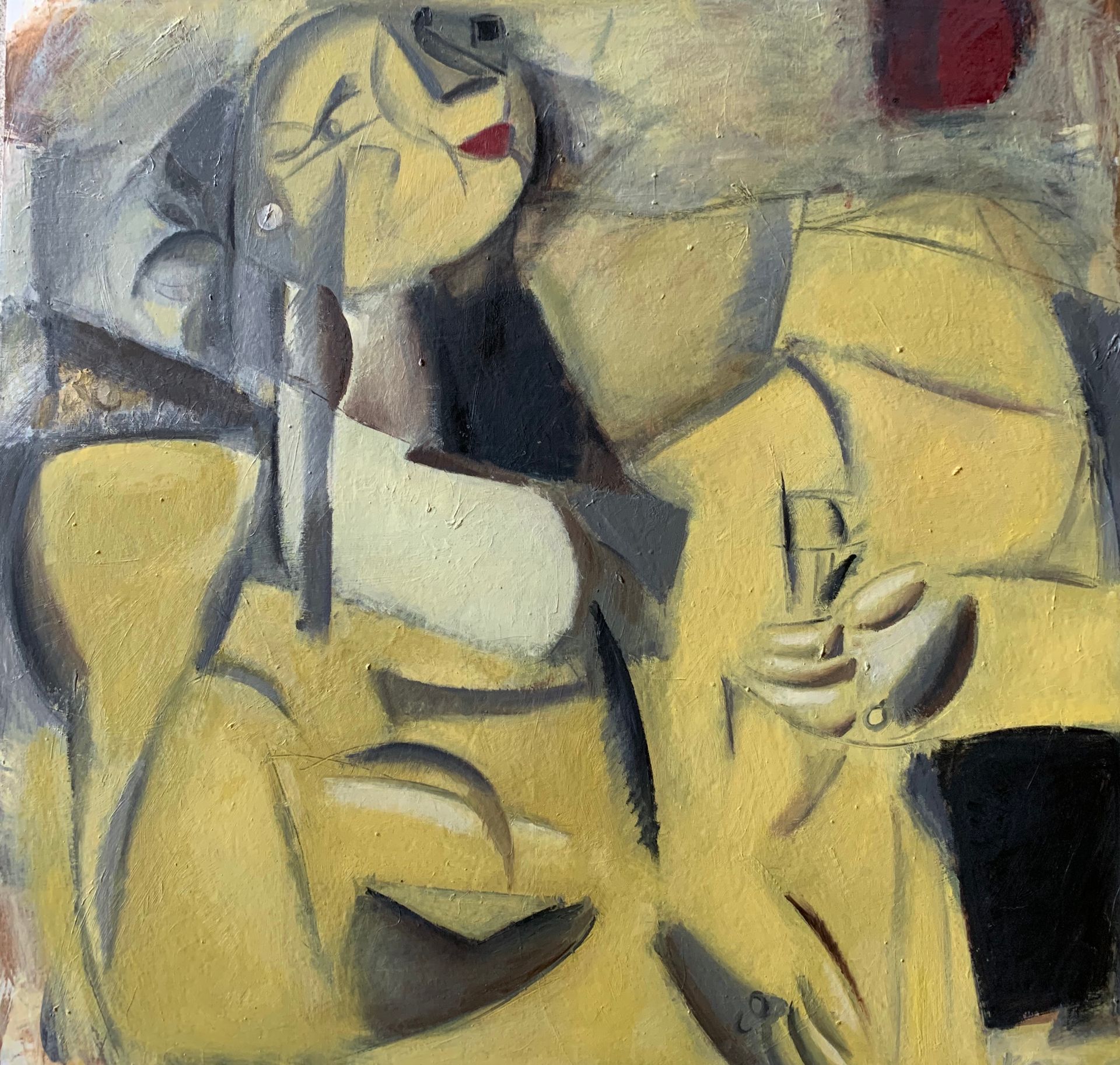 Валерия Козина (Картина, живопись - 
                  105 x 110 см) Девушка с рюмочкой