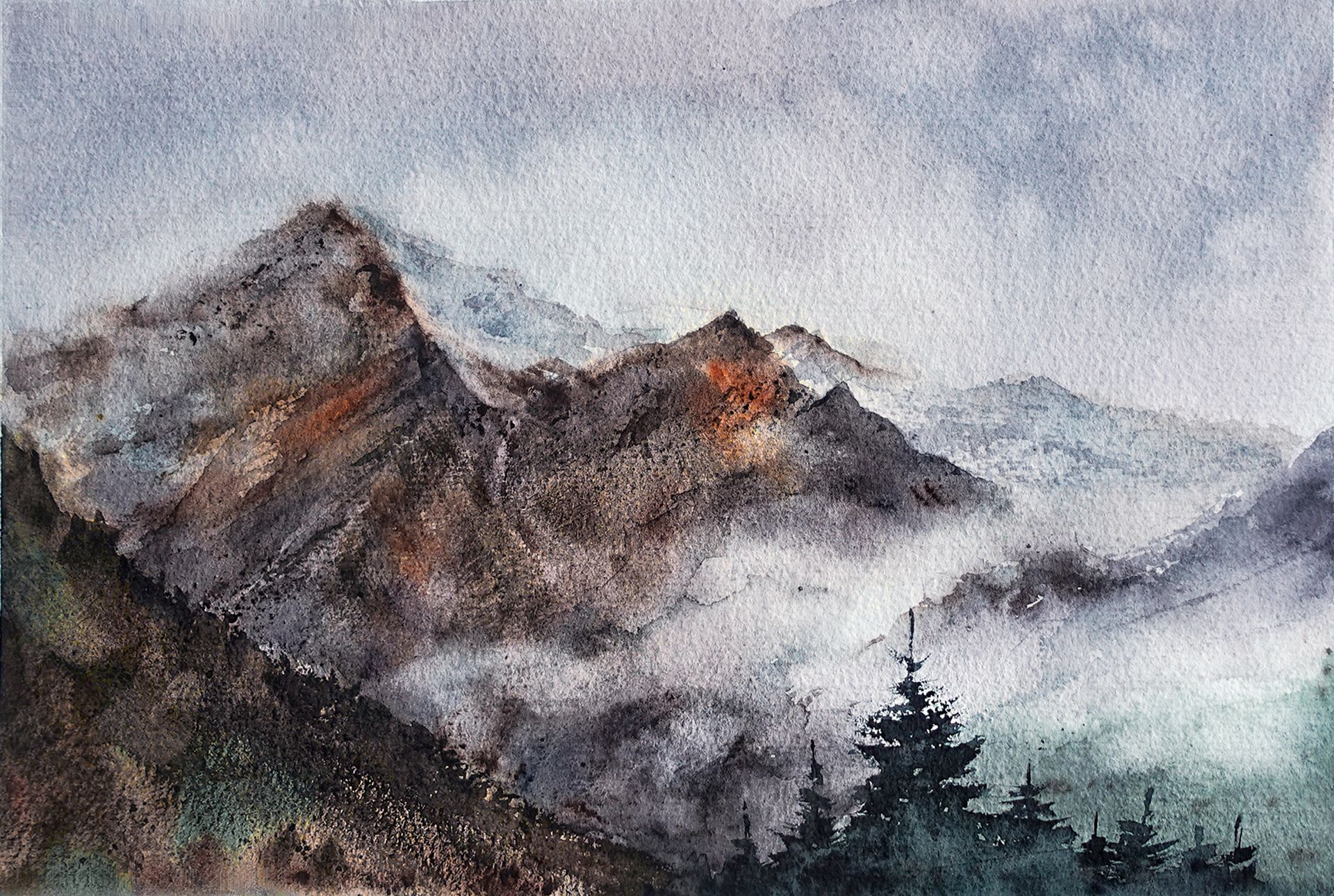 Светлана Юматова (Авторская графика - 
                  27 x 18 см) Туманность