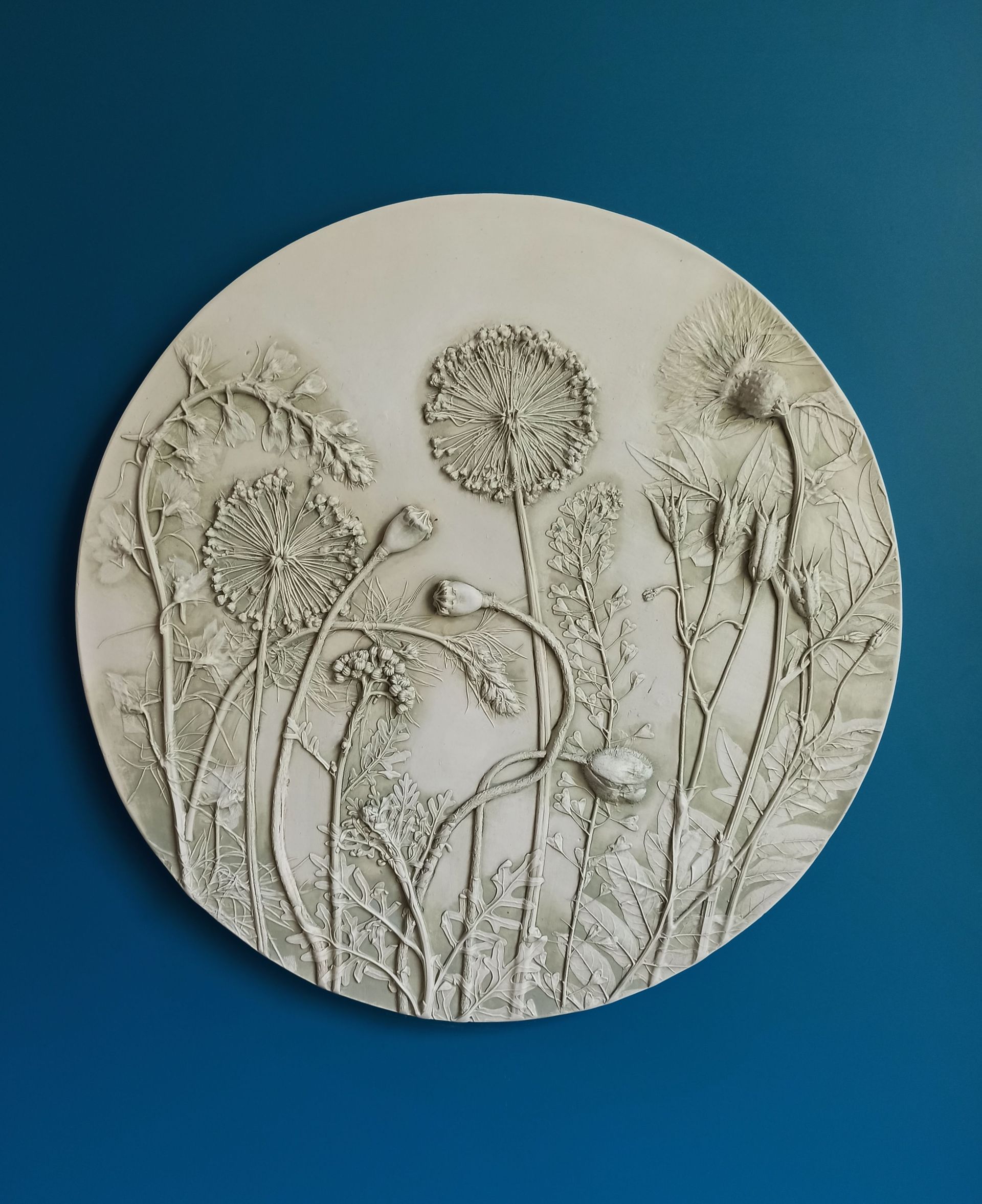 Елена Новожилова (Объект - 
                  33 x 33 см) Ботанический барельеф "ALLIUM #7"