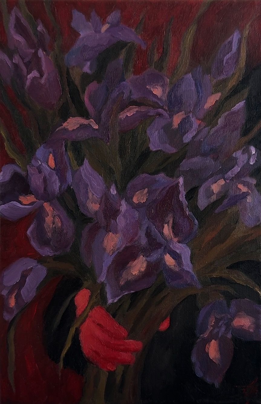 Виктория Зарецкая (embrassé par la muse) (Картина, живопись - 
                  20 x 30 см) Подаренные ирисы