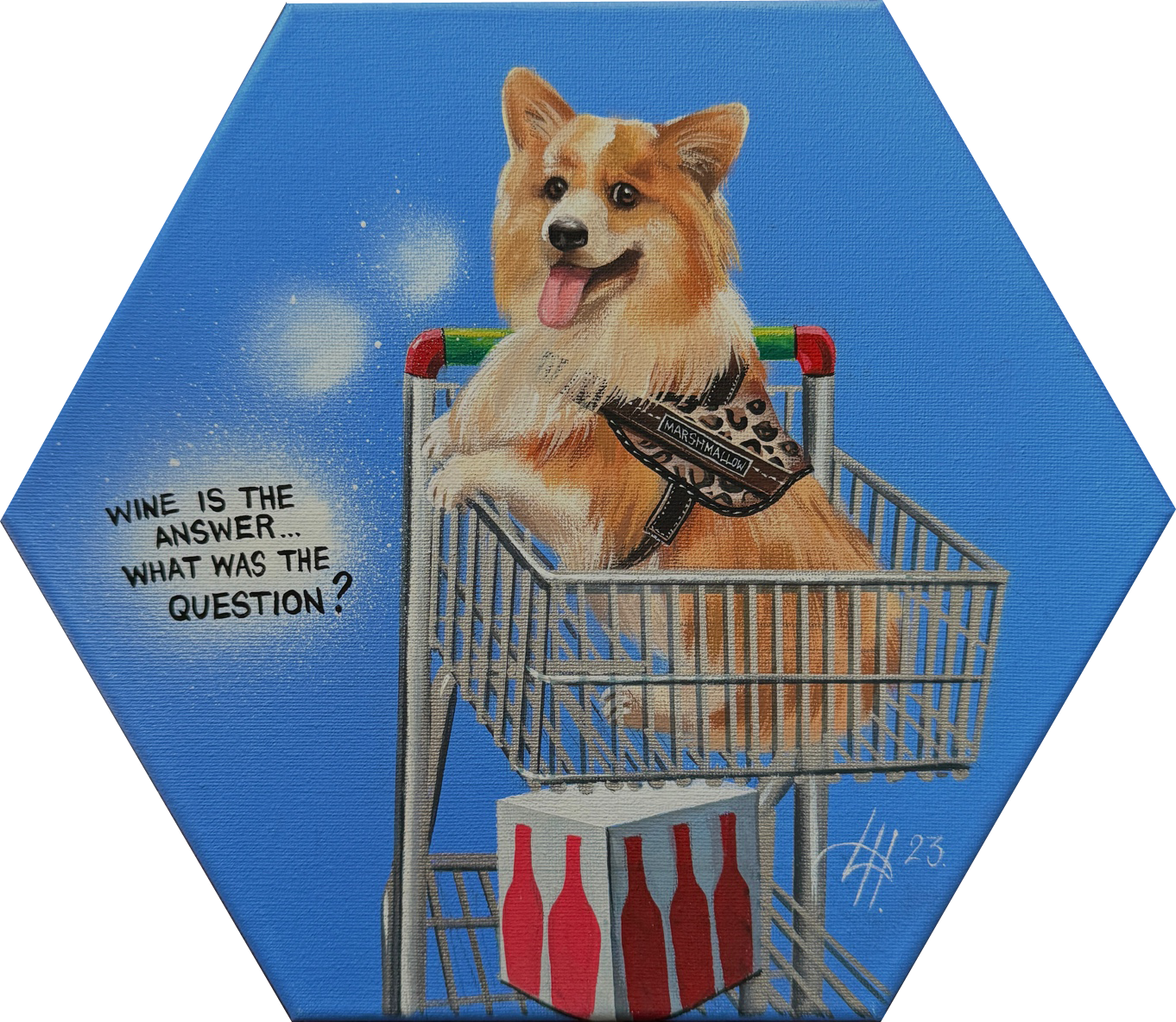 Динара Хёртнагль (Картина, живопись - 
                  30 x 30 см) Wine is the answer. What was the question?