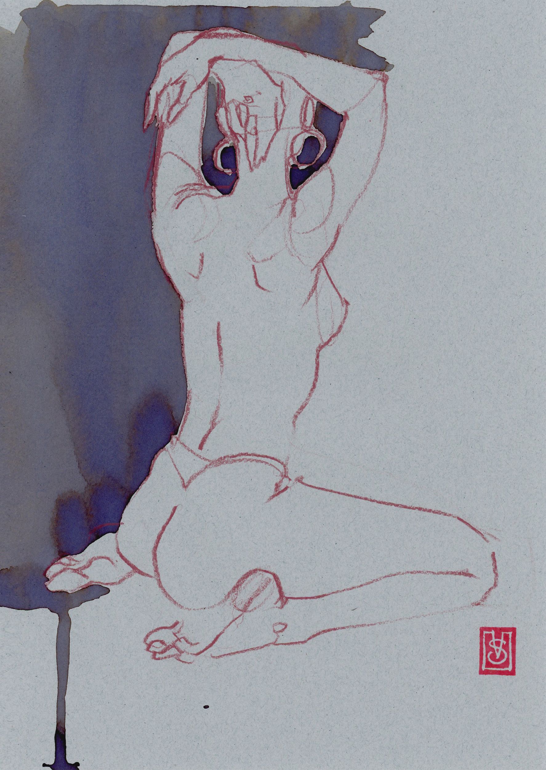 Виктория Севастьянова (Авторская графика - 
                  18 x 25 см) Nude grey