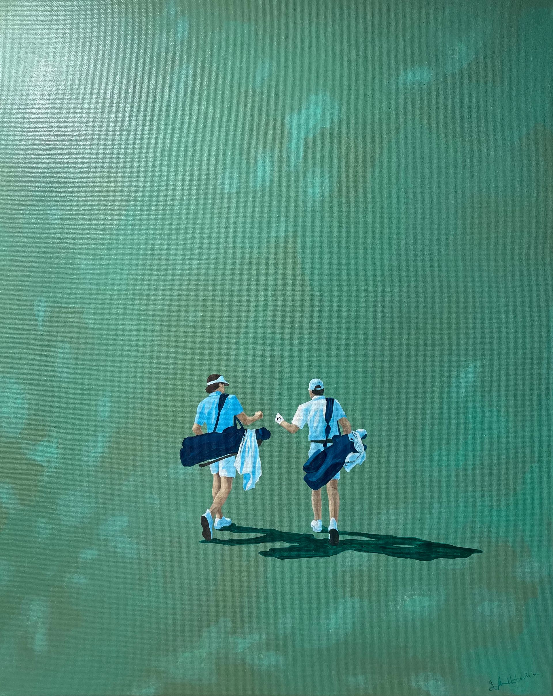 Виктория Никулочкина (Картина, живопись - 
                  40 x 50 см) Игра в гольф