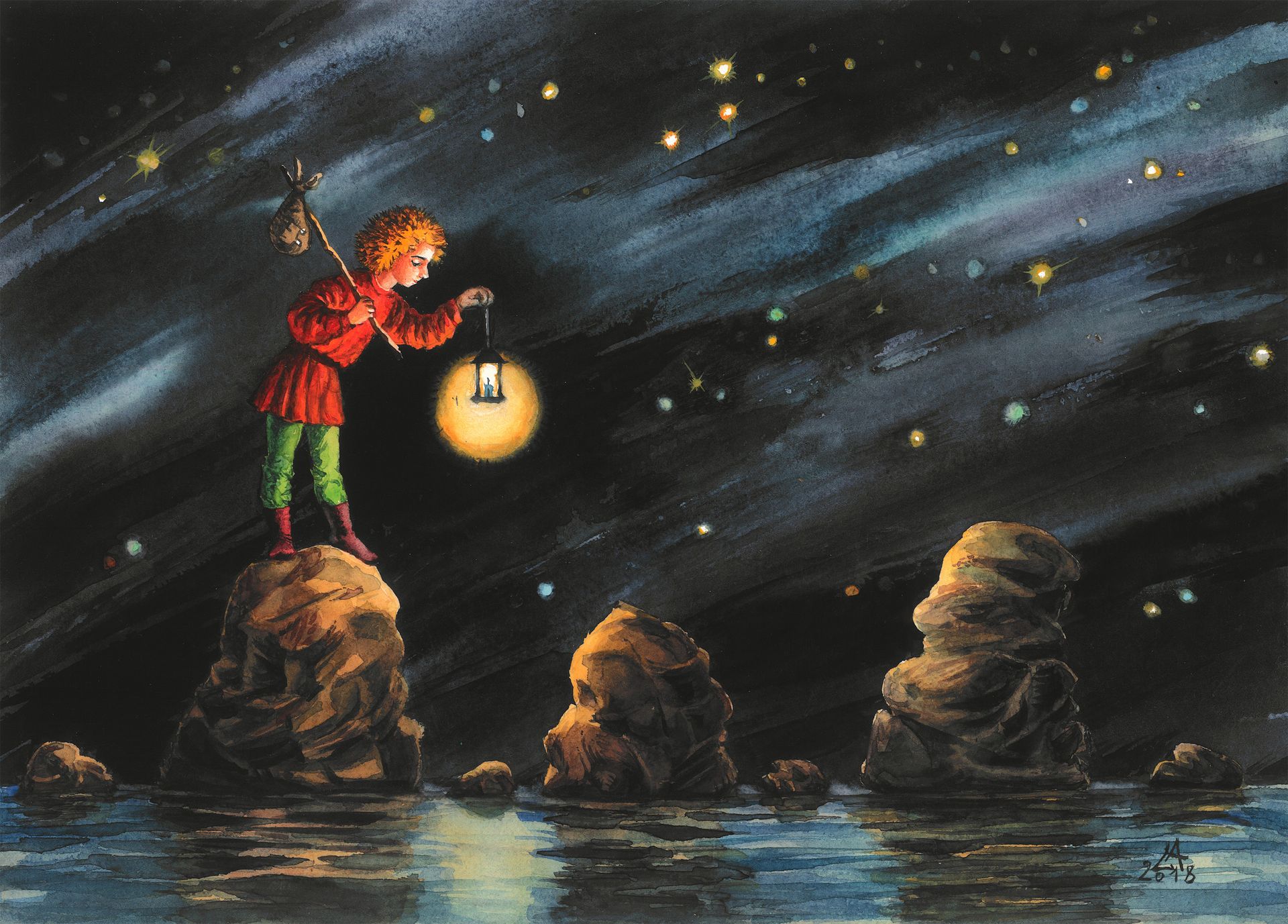 Александра Ларионова (Авторская графика - 
                  28 x 20 см) Шаги