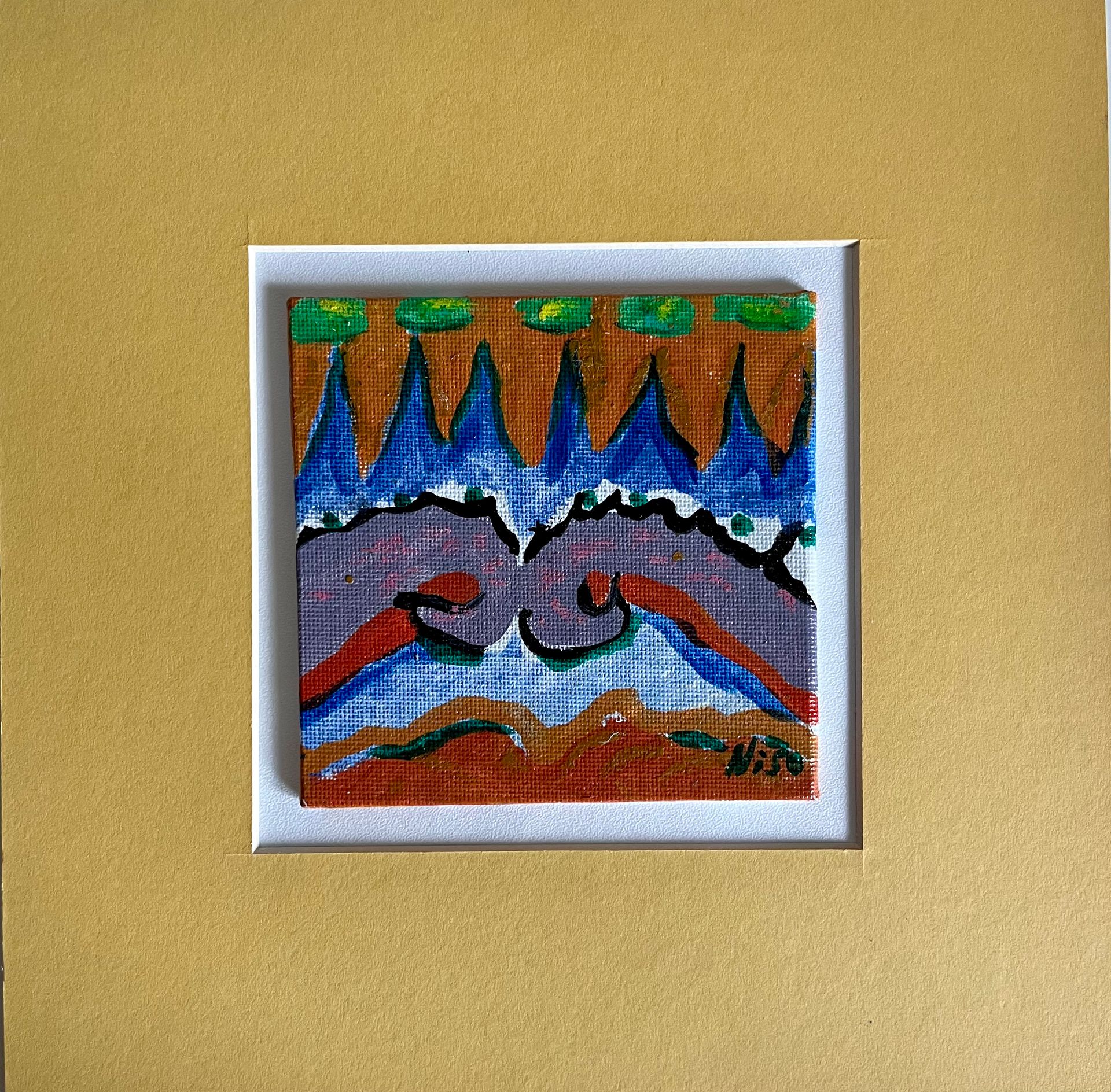 Нисо Атаханова (Картина, живопись - 
                  22 x 22 см) Воспоминание