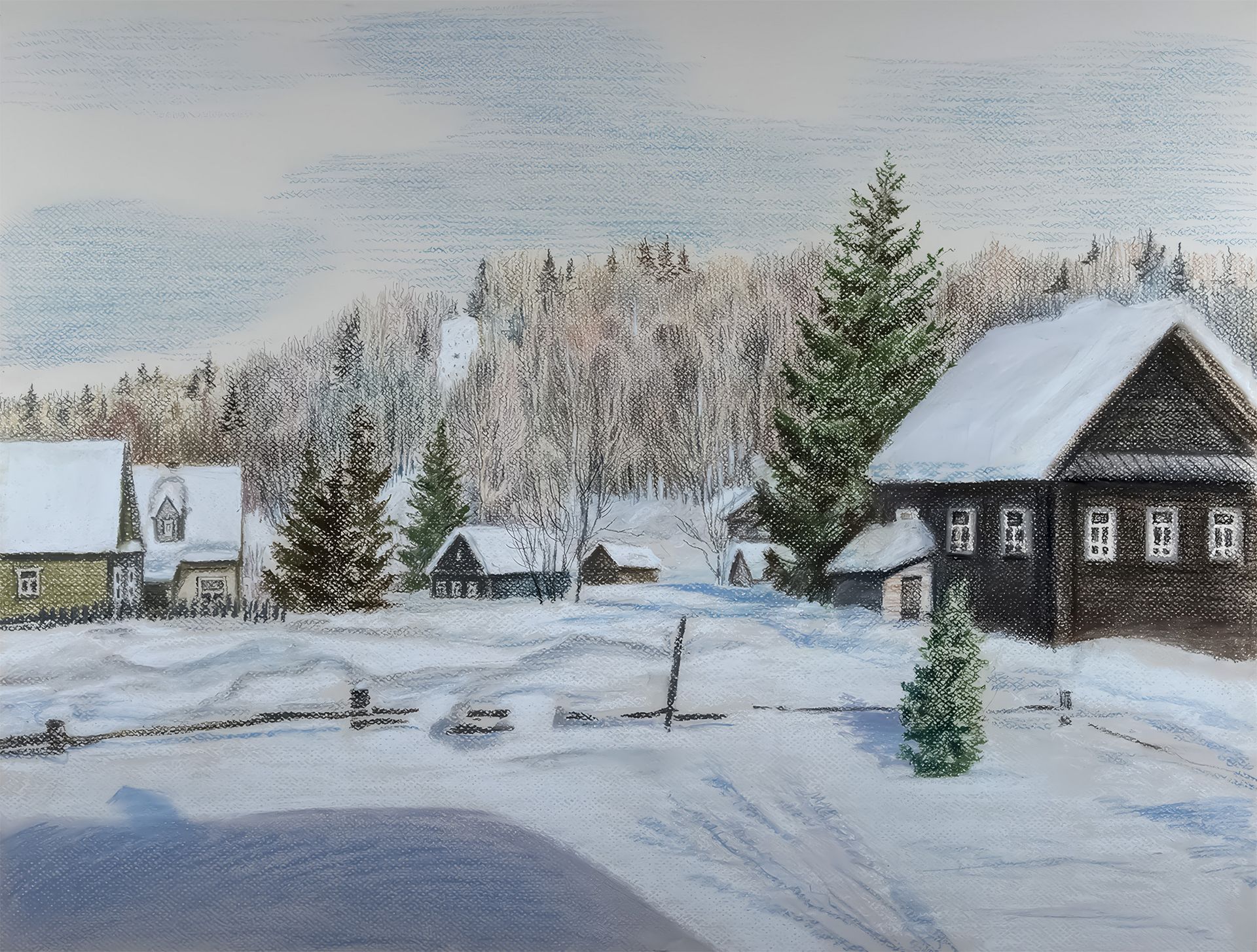 Александра Ларионова (Авторская графика - 
                  63 x 45 см) Март