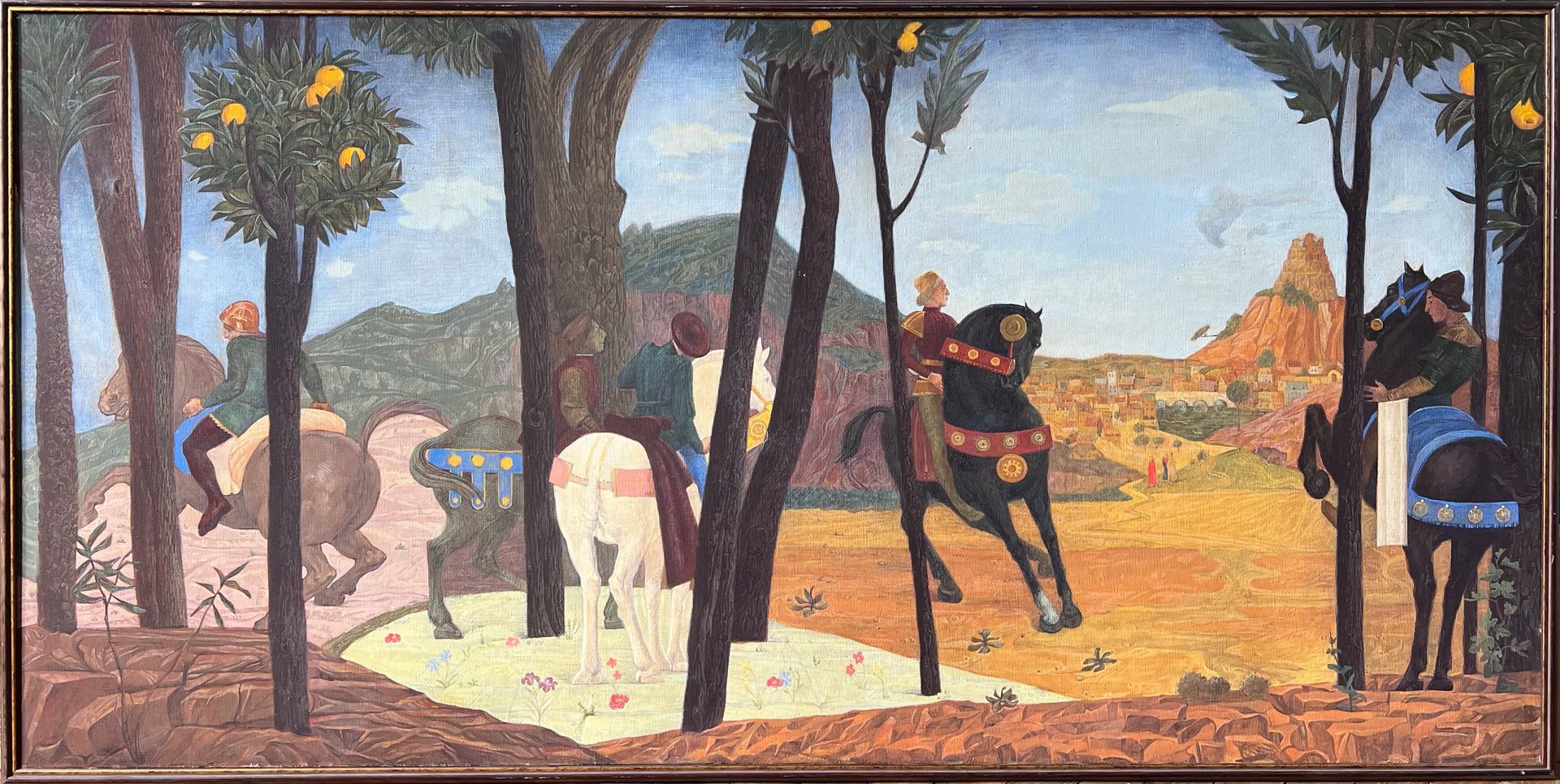 Иван Афонский (Картина, живопись - 
                  165 x 82 см) Пейзаж с апельсинами