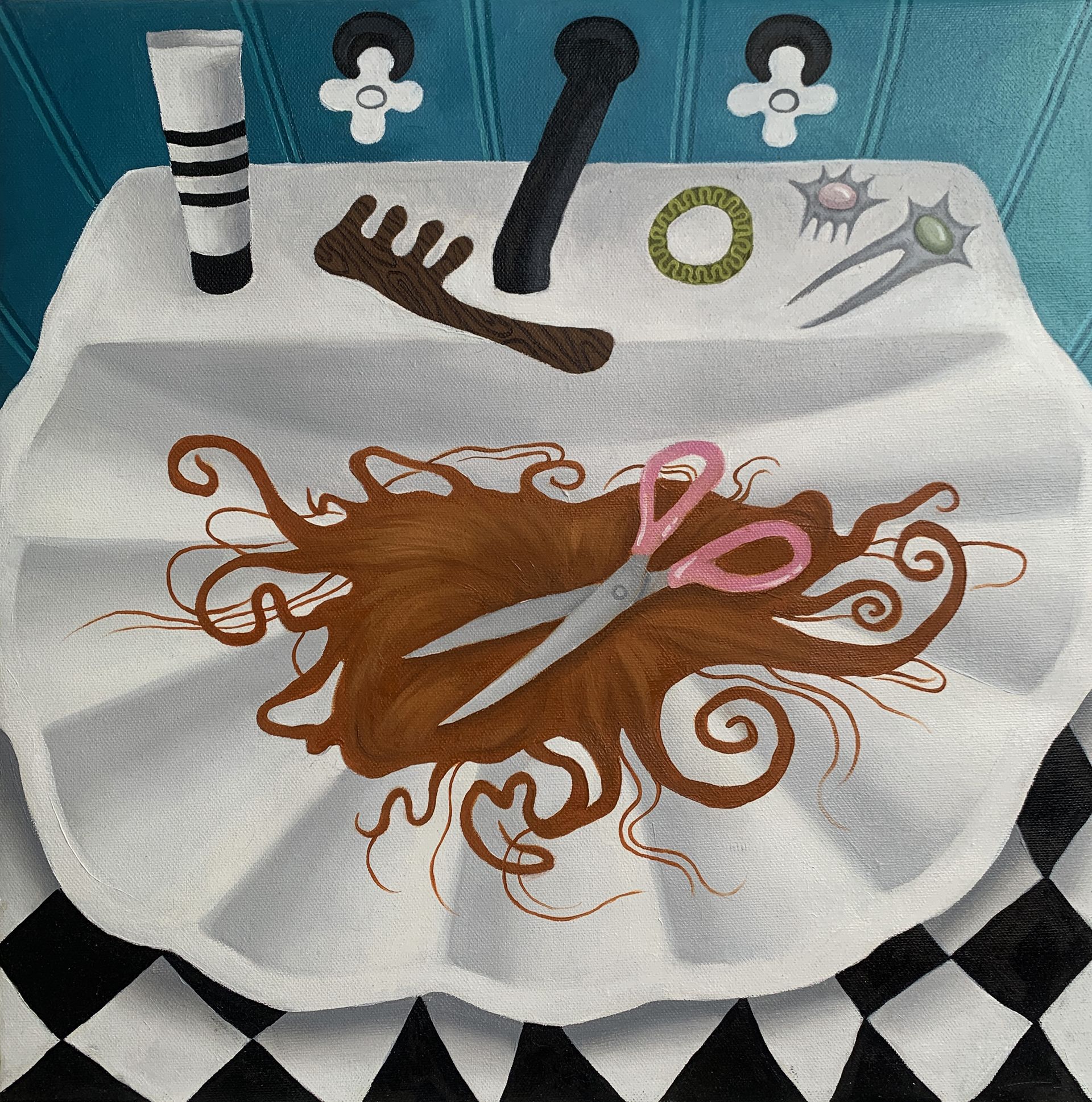 Ирина Бекетова (Картина, живопись - 
                  50 x 50 см) Раковина. Стрижка