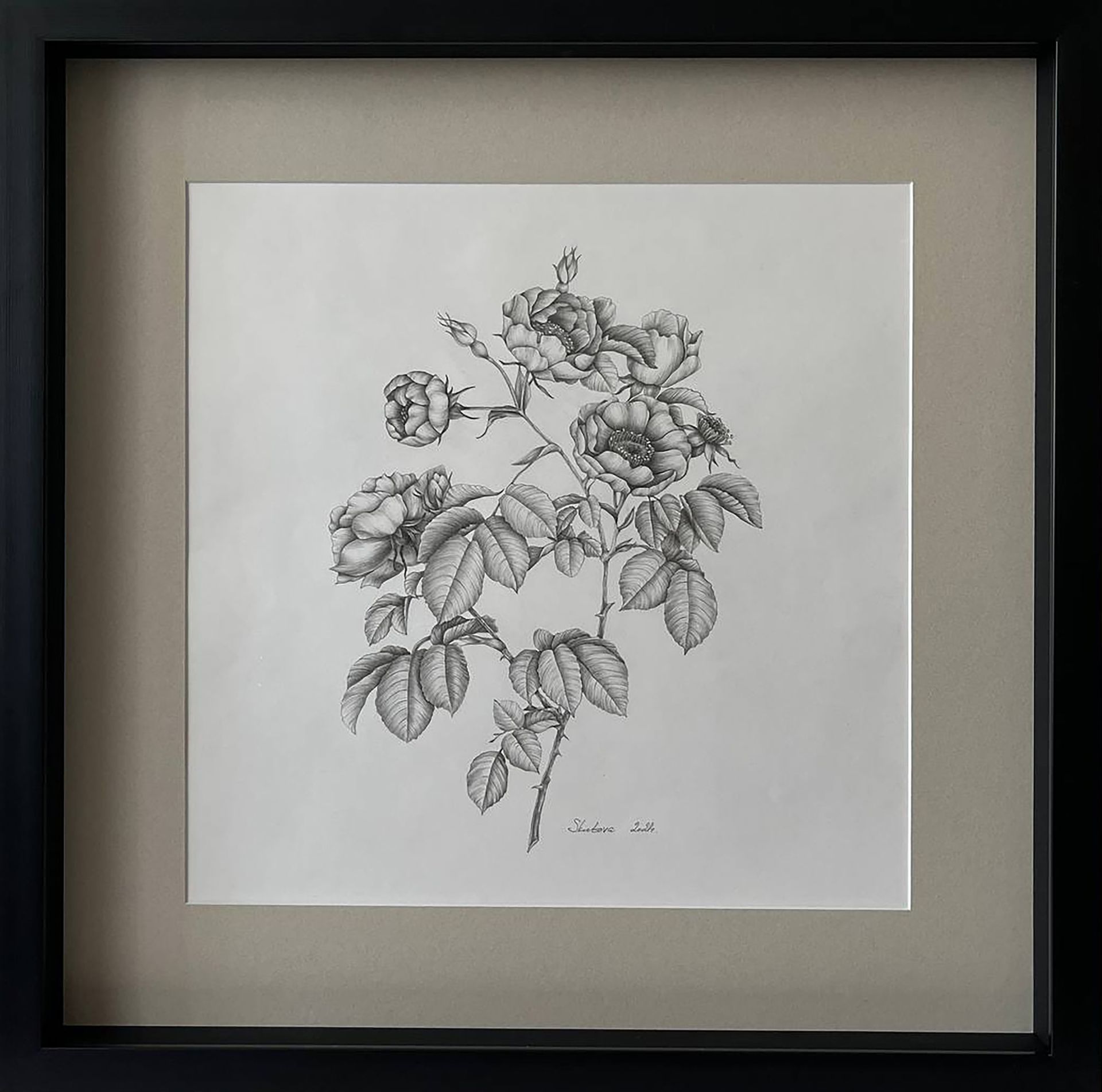 ELENA SKUTOVA (Авторская графика - 
                  57 x 57 см) Flowers #7