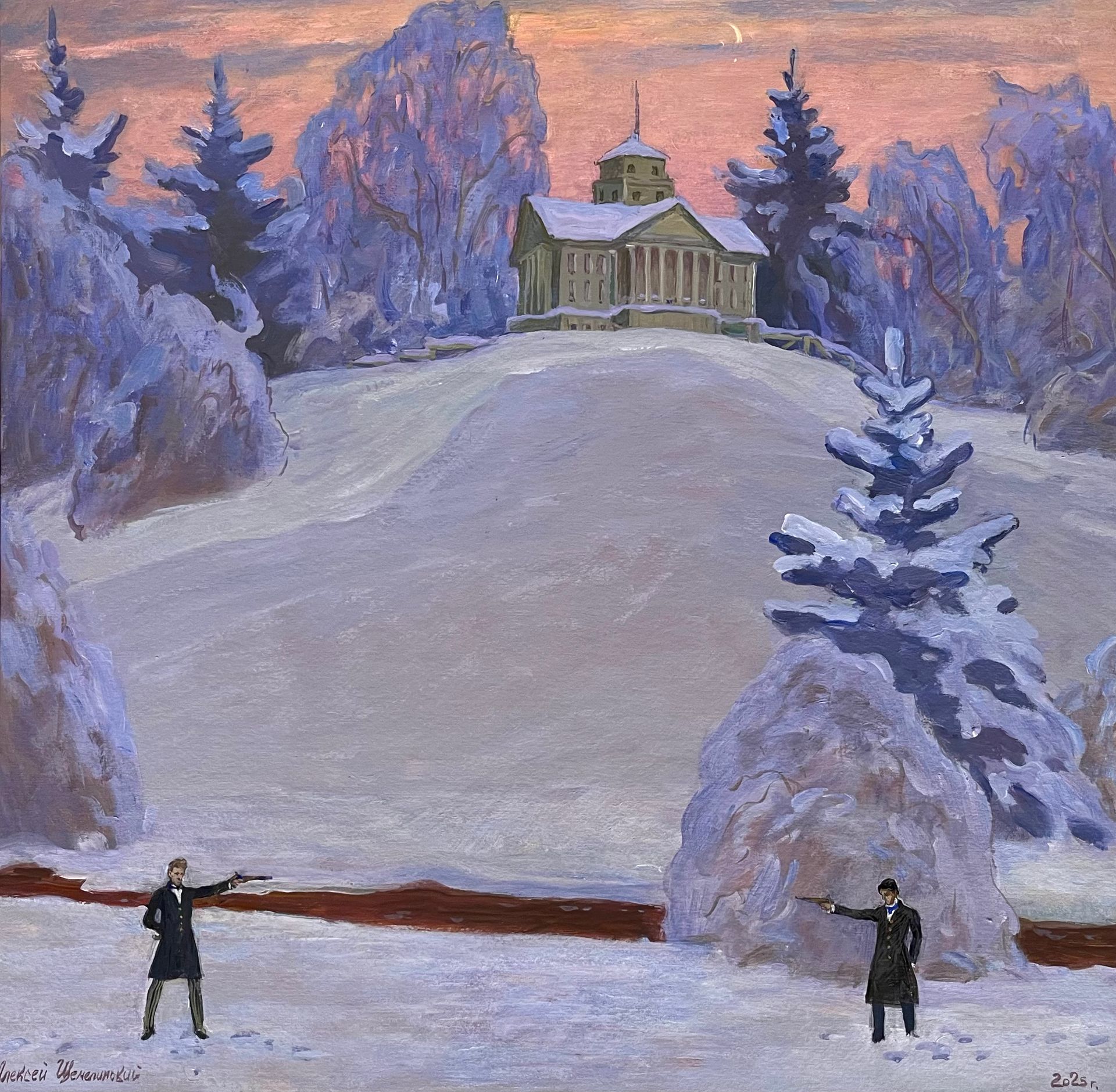 Алексей Щемелинский (Картина, живопись - 
                  93 x 93 см) Дуэль