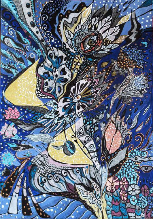 Ирина Шумская (Авторская графика - 
                  40 x 60 см) Букет