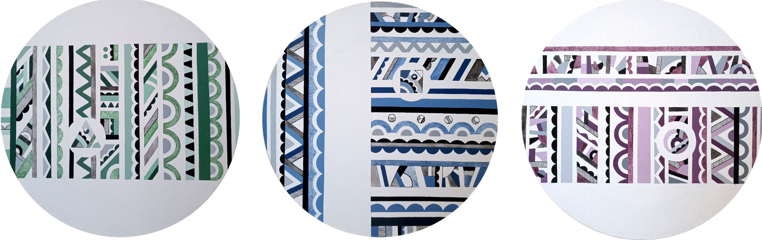 Валентина Ферманчук (Картина, живопись - 
                  90 x 30 см) Триптих "Узор"