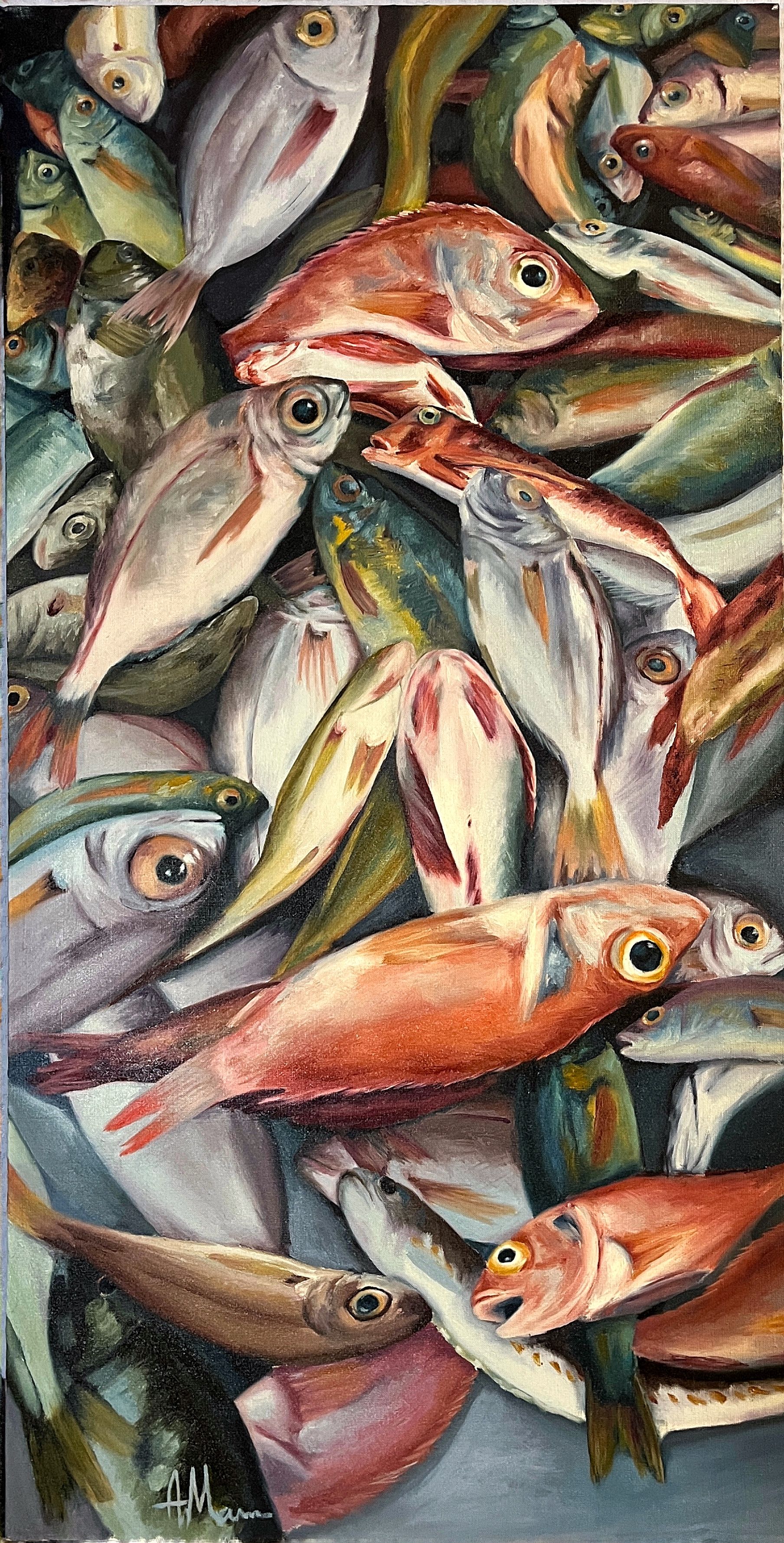 Алексей Маленко (Картина, живопись - 
                  60 x 120 см) Рыбный рынок