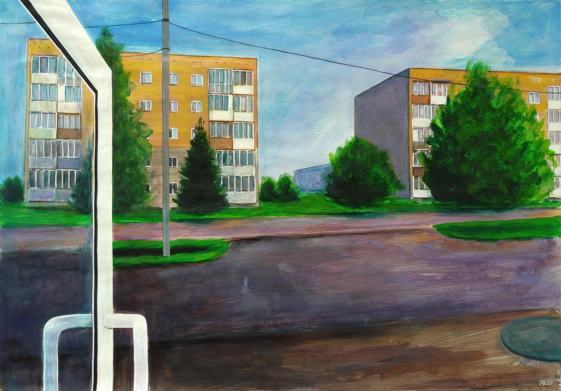 Денис Русаков (Авторская графика - 
                  81 x 57 см) Выход на Мира