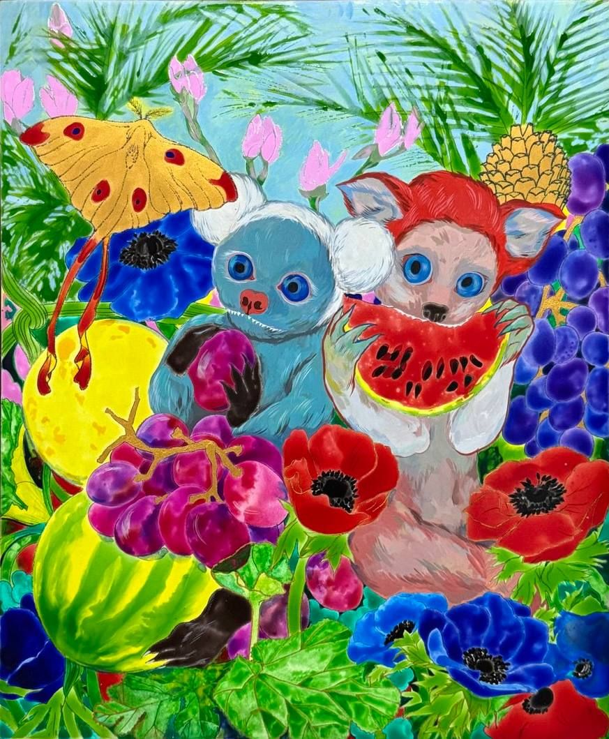Юлия Кривозубова (Авторская графика - 
                  46 x 56 см) Из серии "Яблоки и груши"