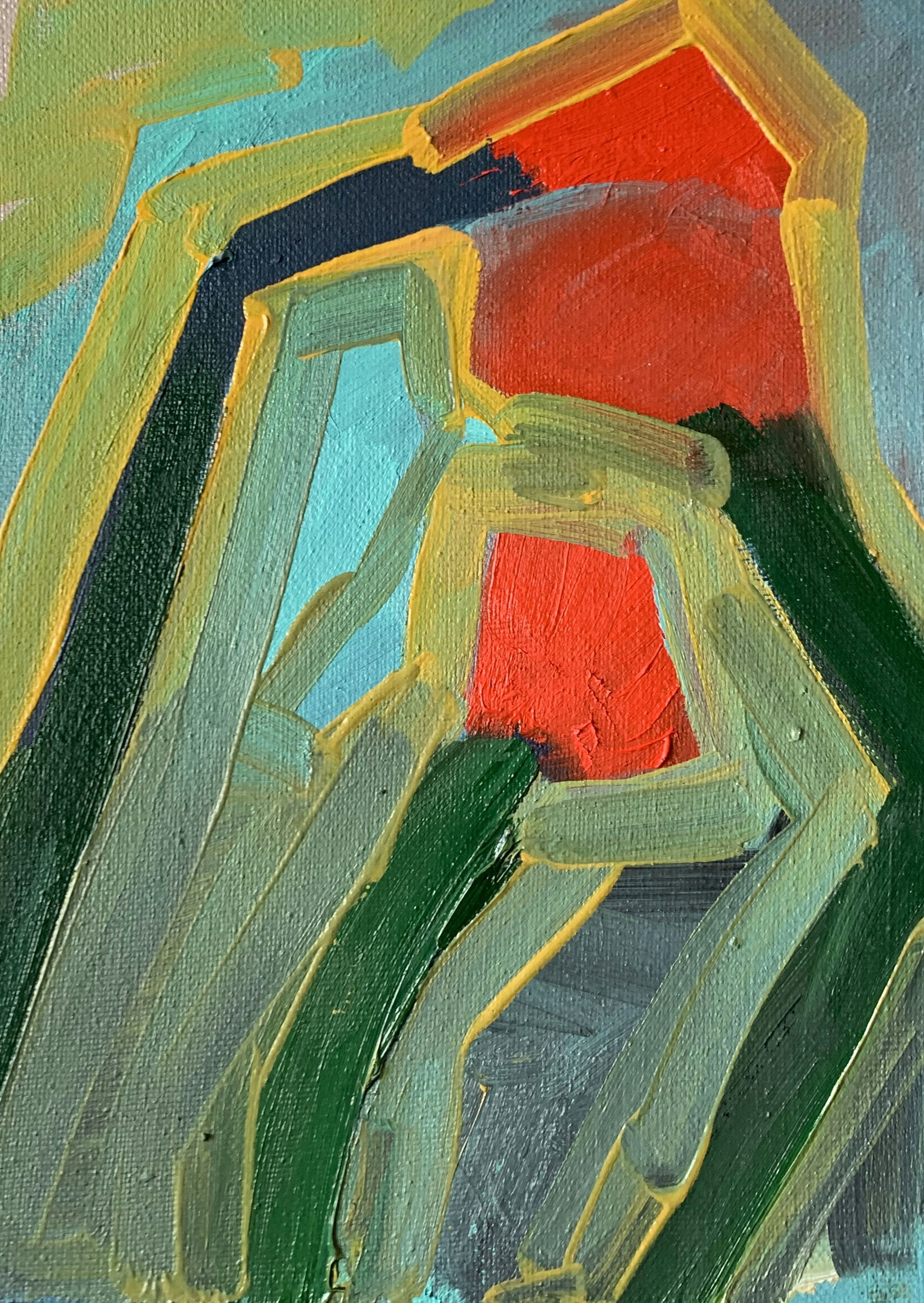 Юджин (Картина, живопись - 
                  18 x 24 см) Цветы на сером фоне