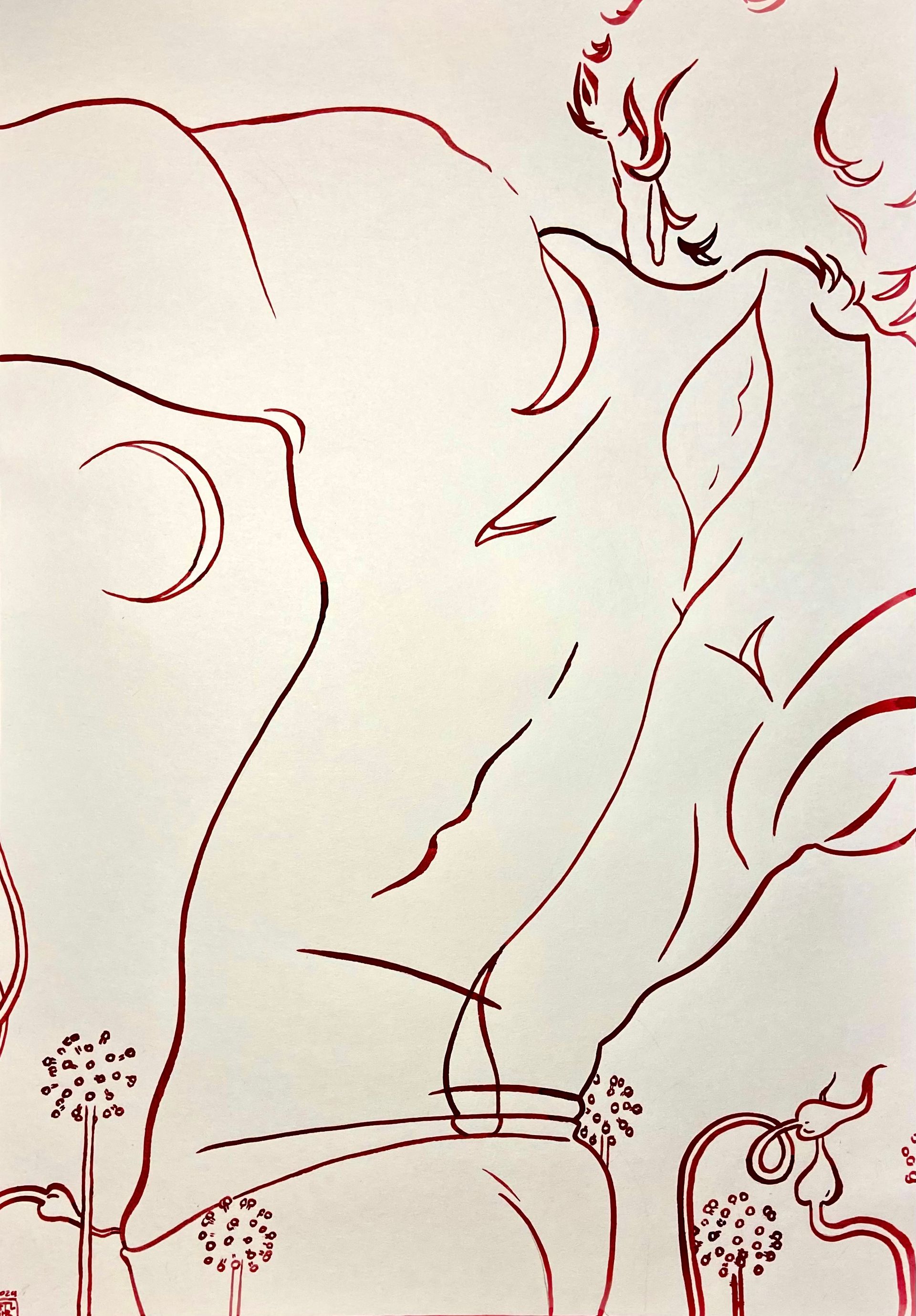 Анна Филиппова-Широкая (Авторская графика - 
                  42 x 60 см) Танец при луне