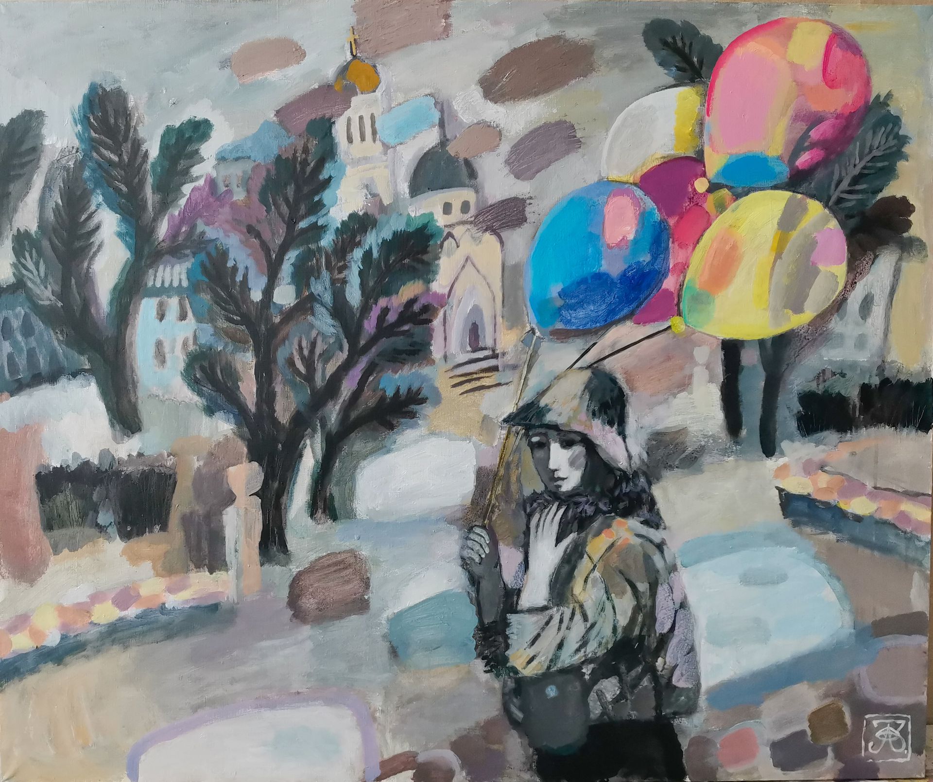 Зарина Абисалова (Картина, живопись - 
                  120 x 100 см) День рождения в феврале