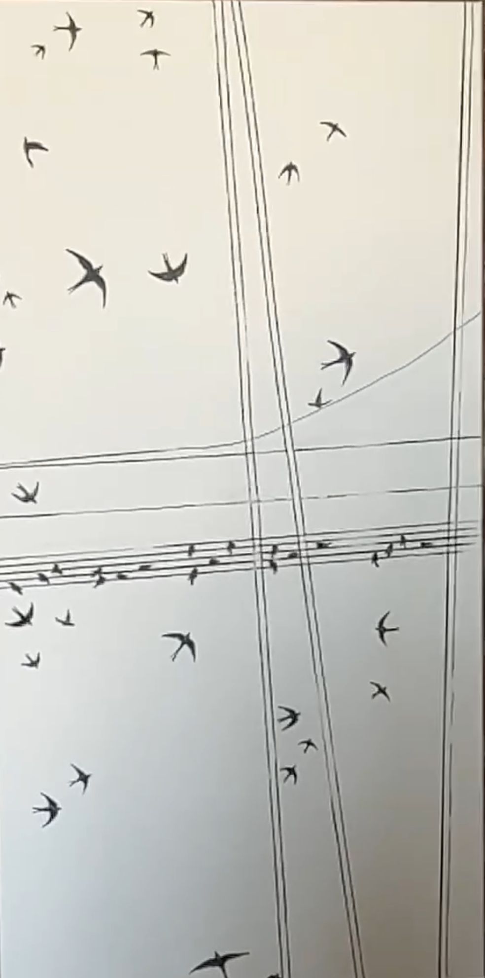 Ольга Шанина (Картина, живопись - 
                  50 x 100 см) No.7 Music on wires. The Verve ”Bitter sweet symphony“. Серия работ "T I M E F L I E S"