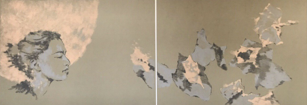 Станислав Банкасов (Авторская графика - 
                  200 x 75 см) Цветущая сакура. Cherry blossoms