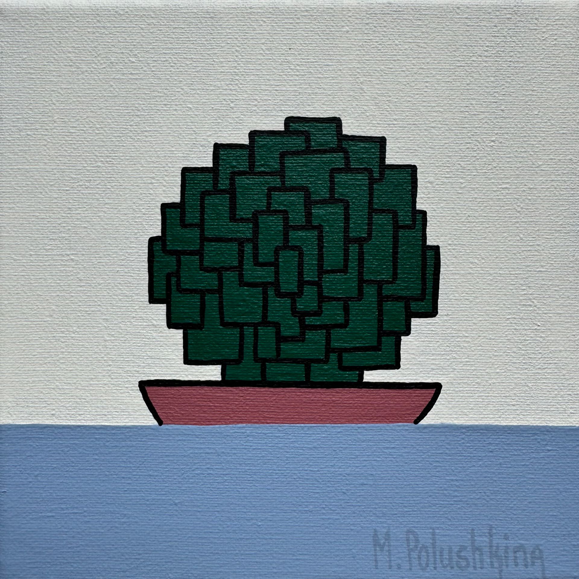 Мария Полушкина (Картина, живопись - 
                  10 x 10 см) Plant 2