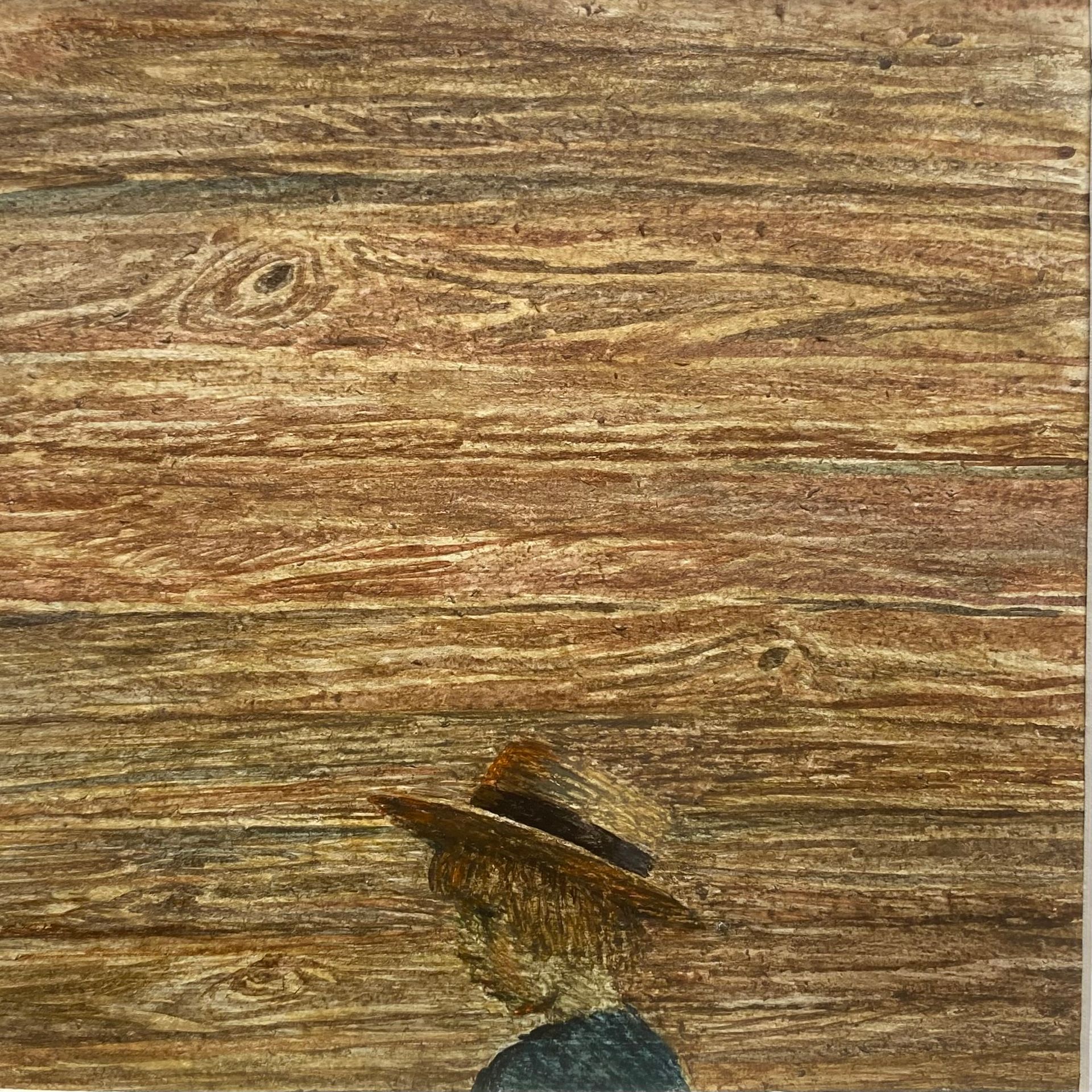 Ксения Козлова (Авторская графика - 
                  20 x 20 см) Мальчик в соломенной шляпе