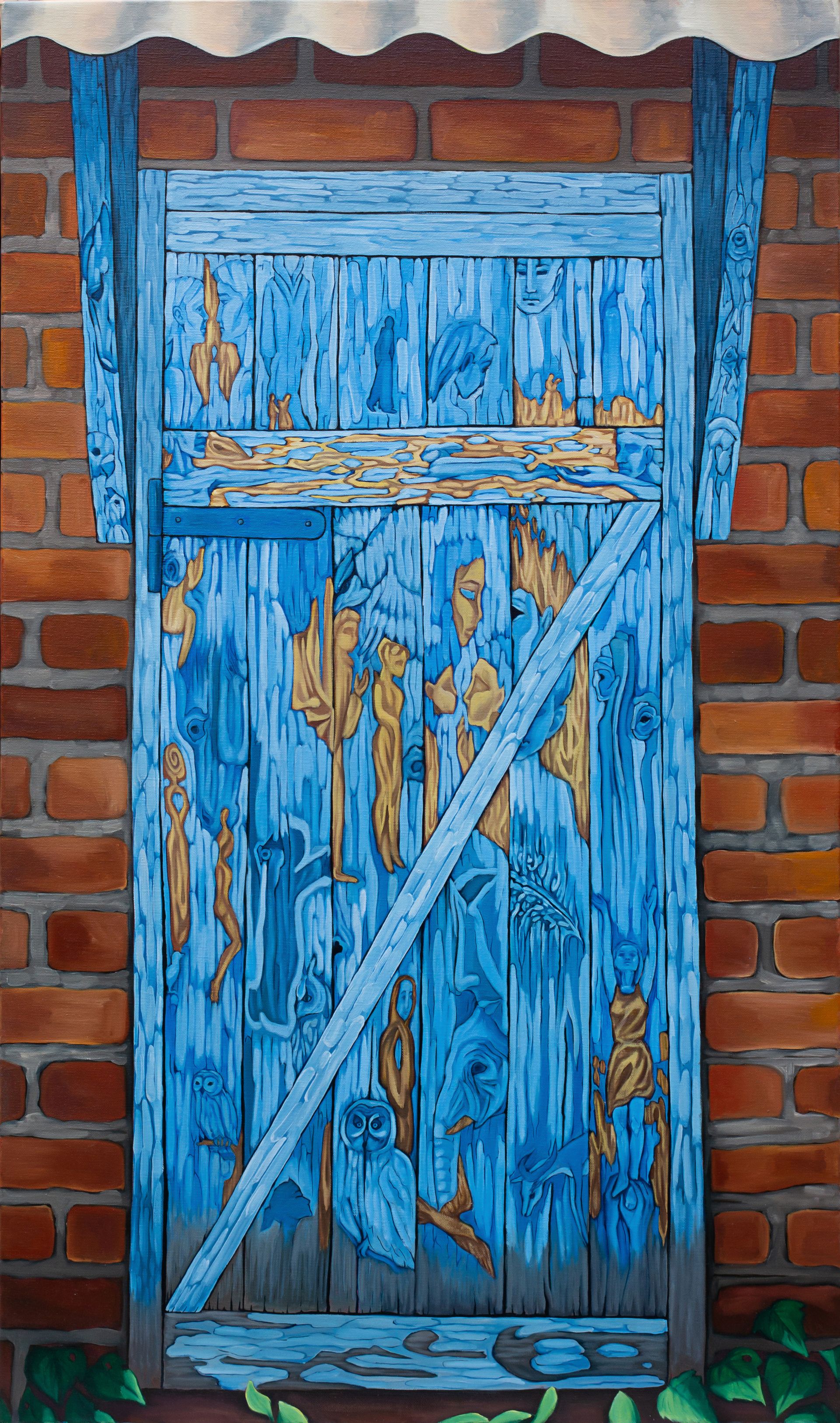 Елена Зима (Картина, живопись - 
                  70 x 120 см) Вход есть. Часть III (триптих)