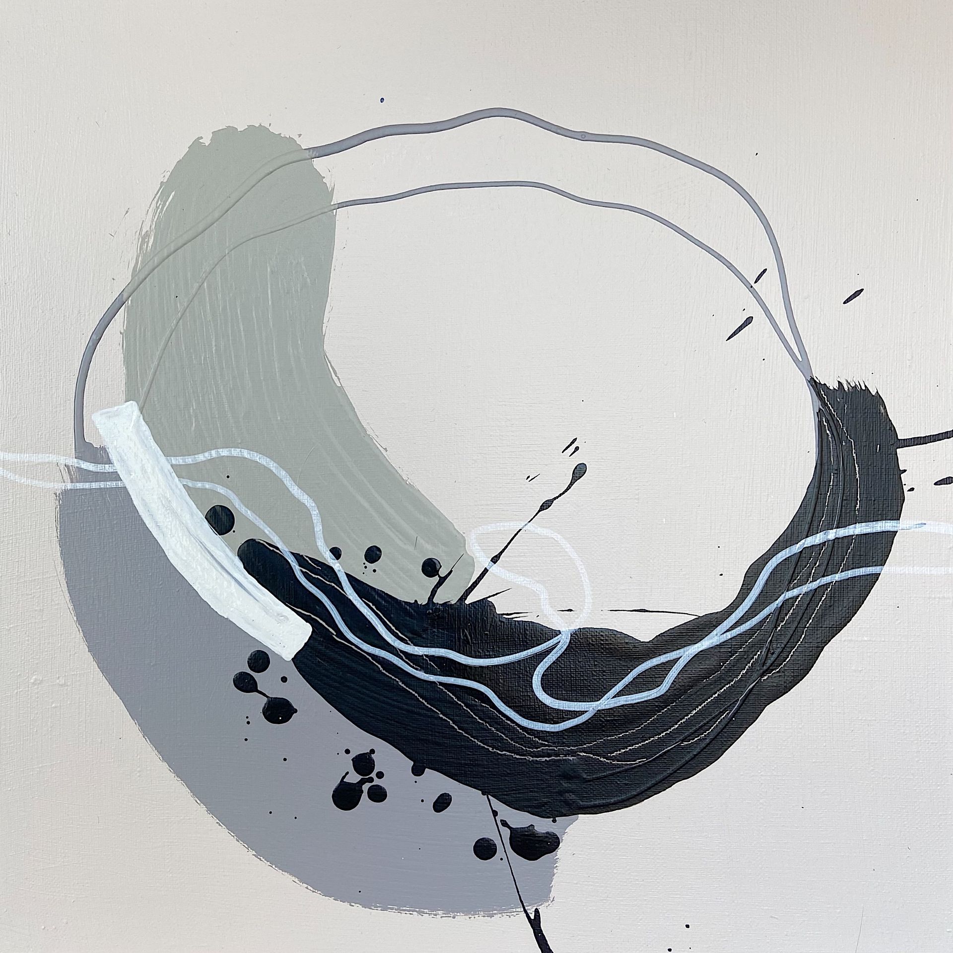 Саша Кусака (Картина, живопись - 
                  40 x 40 см) Композиция 02.04