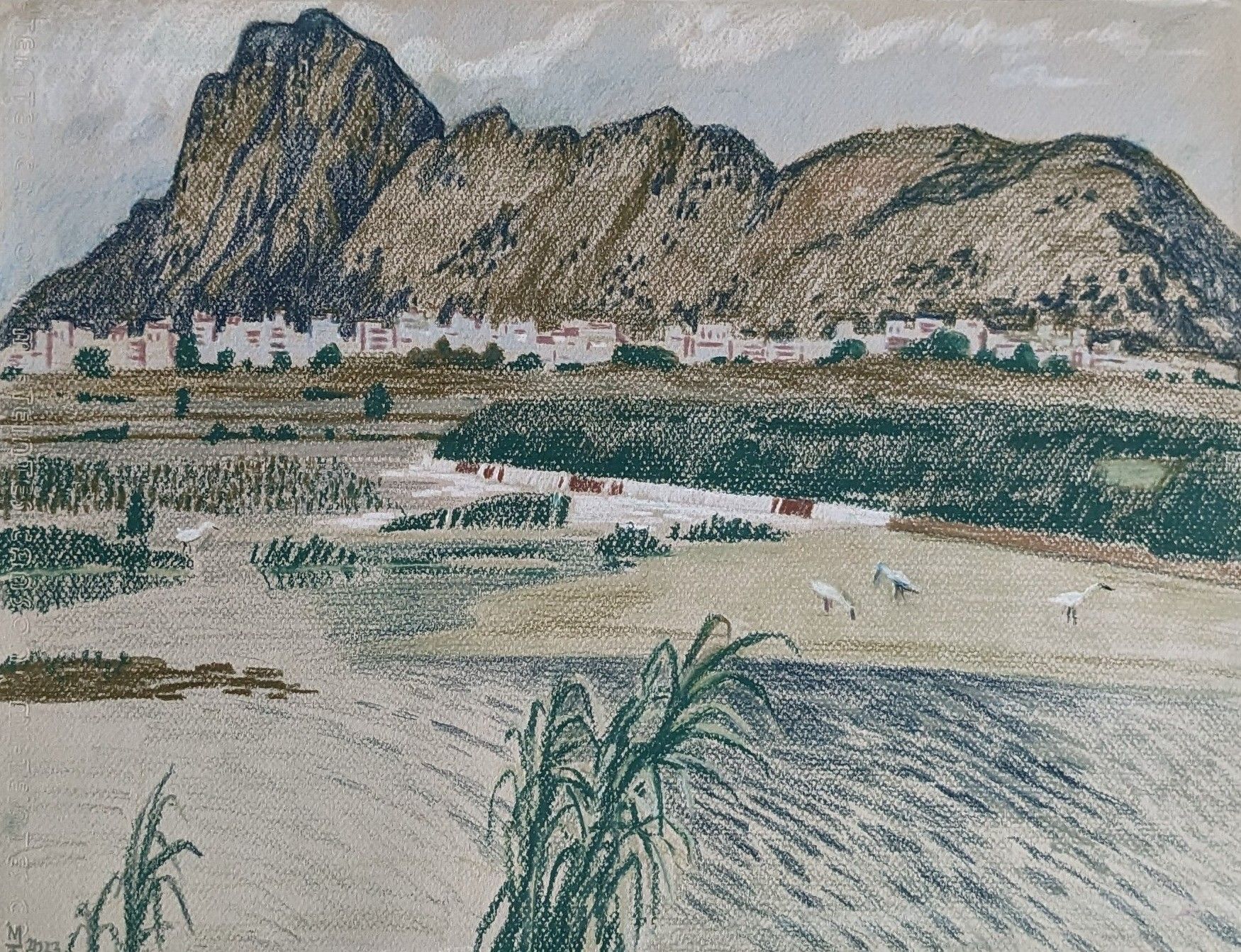 Екатерина Маланьина (Авторская графика - 
                  44 x 33.5 см) Покой
