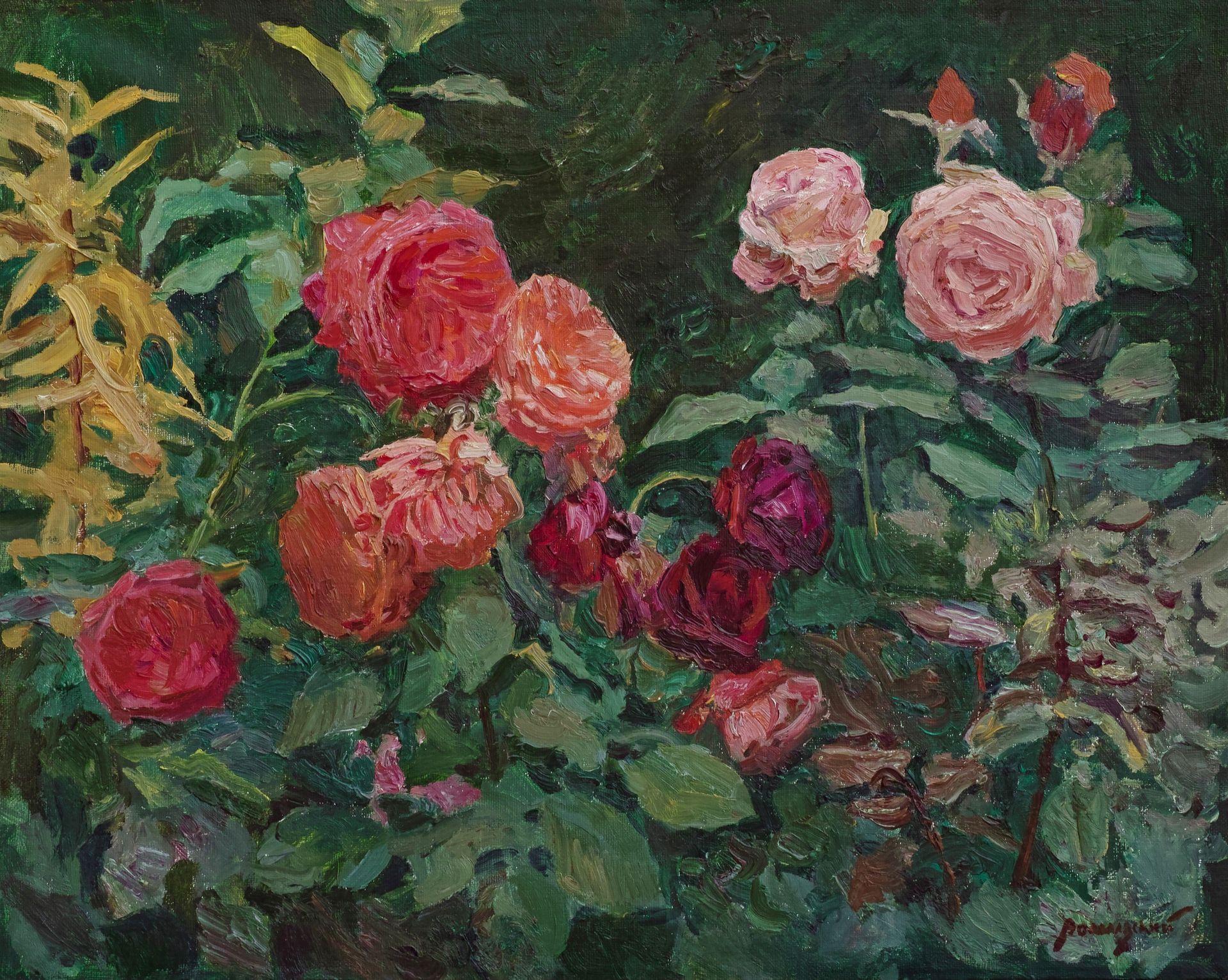 Николай Водолазский (Картина, живопись - 
                  50 x 40 см) Осенняя клумба