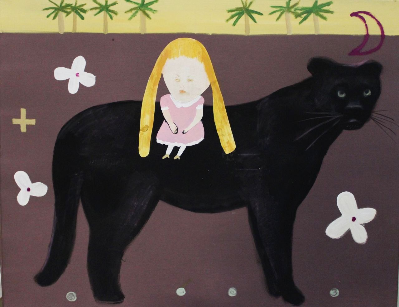 Яков Хомич (Картина, живопись - 
                  100 x 80 см) Девочка на пантере