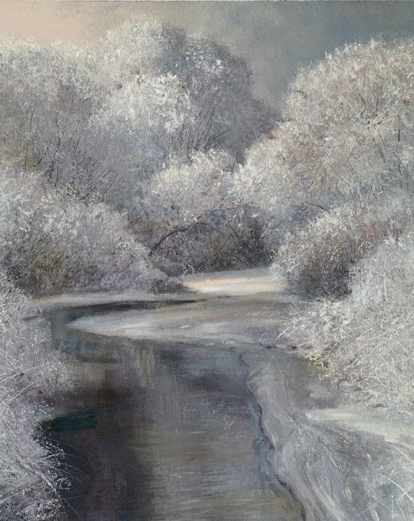 Людмила Пономарева (Картина, живопись - 
                  56 x 70 см) Зимний пейзаж