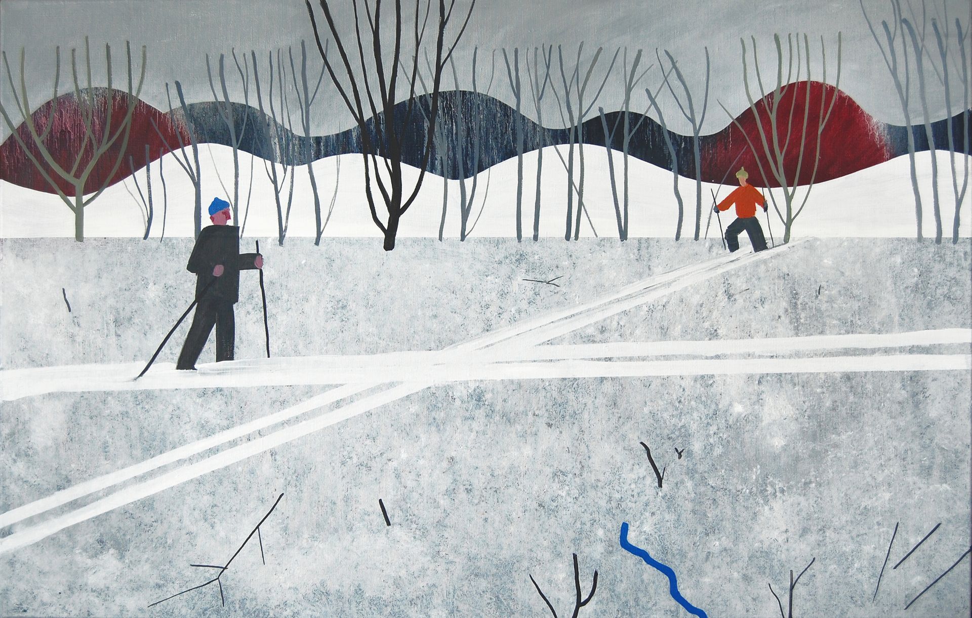 Анна Мельниченко (Картина, живопись - 
                  110 x 70 см) Лыжи