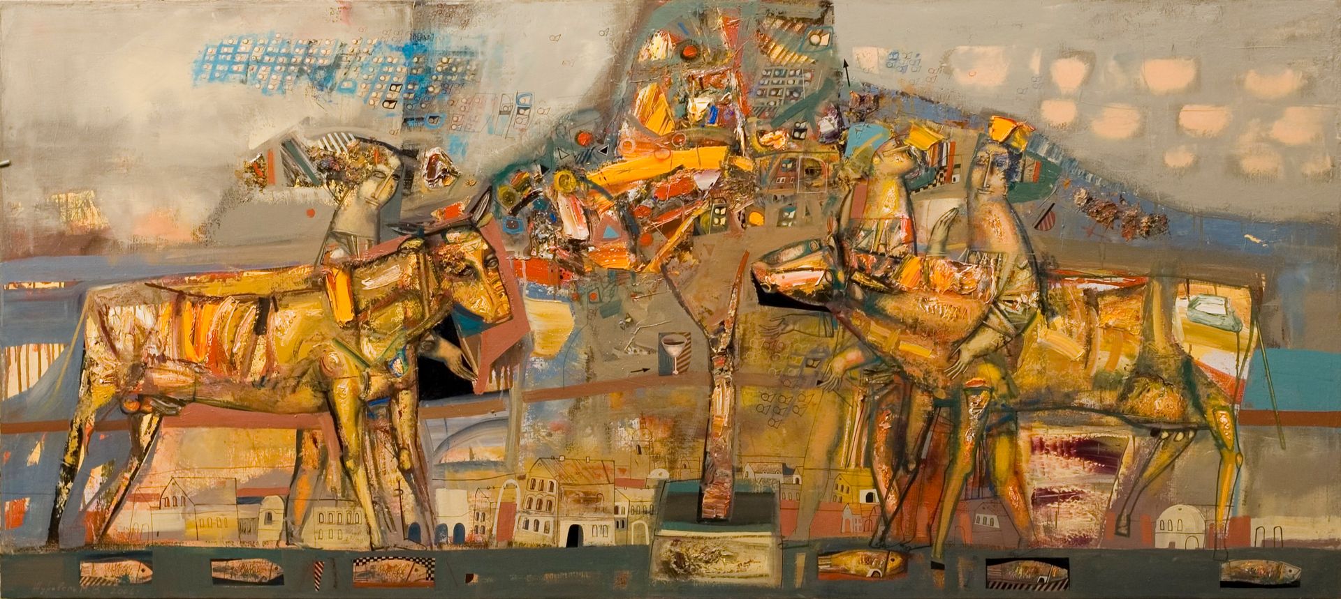 Николай Журавель (Картина, живопись - 
                  216 x 106 см) Встреча