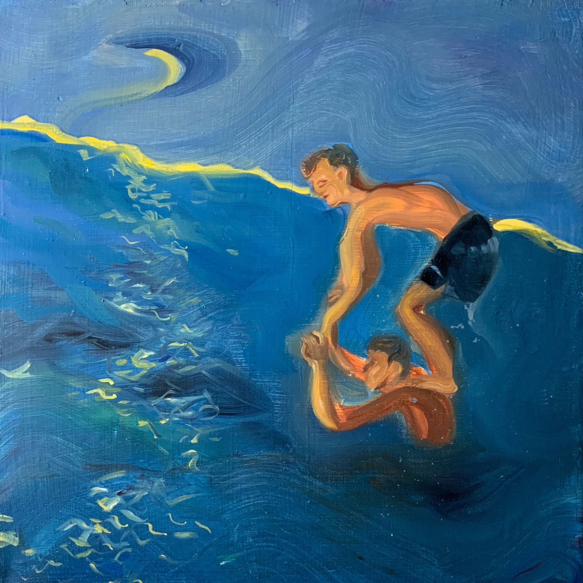 Надежда Прадес (Картина, живопись - 
                  30 x 30 см) В море