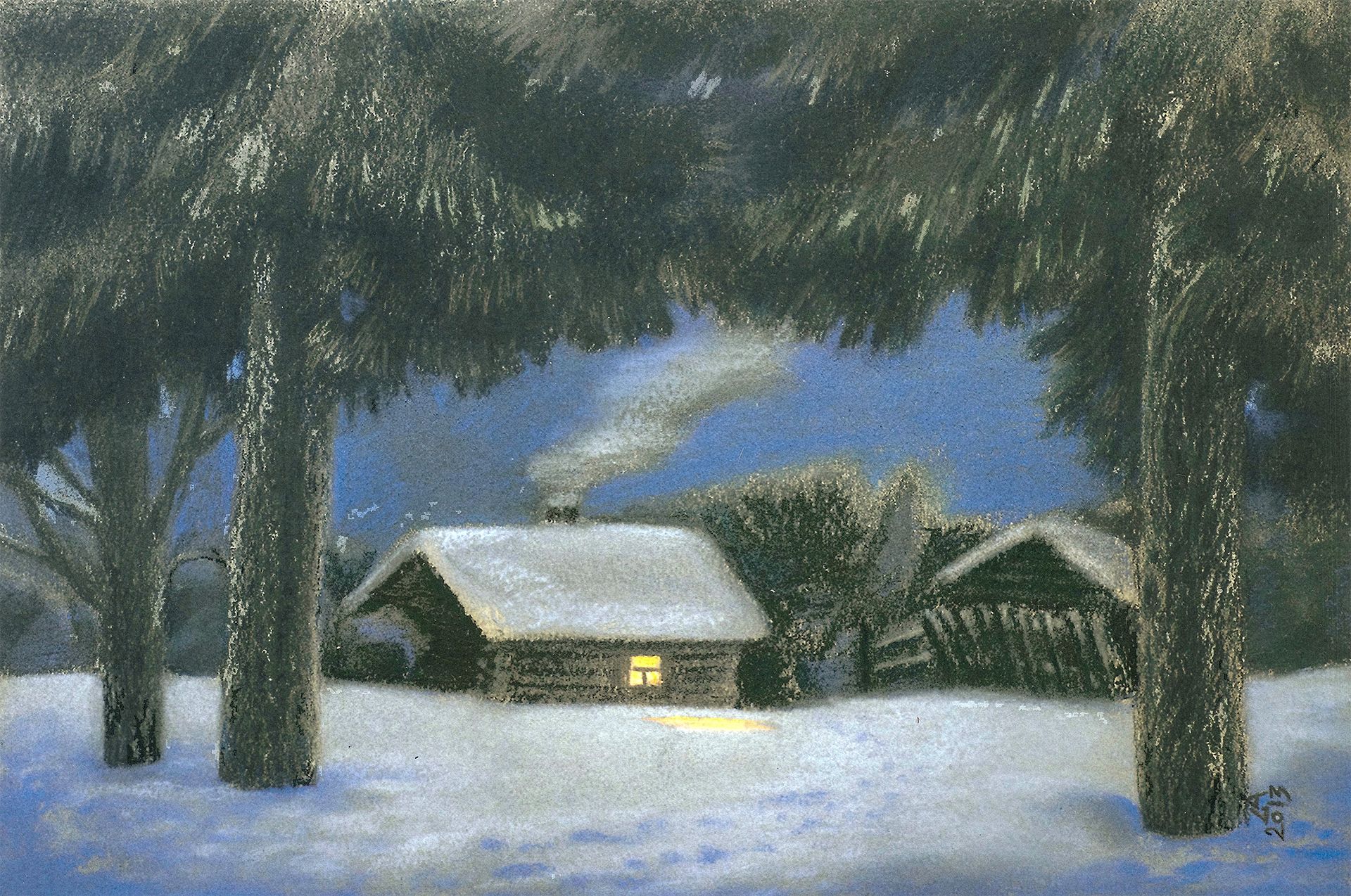 Александра Ларионова (Авторская графика - 
                  35.5 x 23 см) Путь к дому