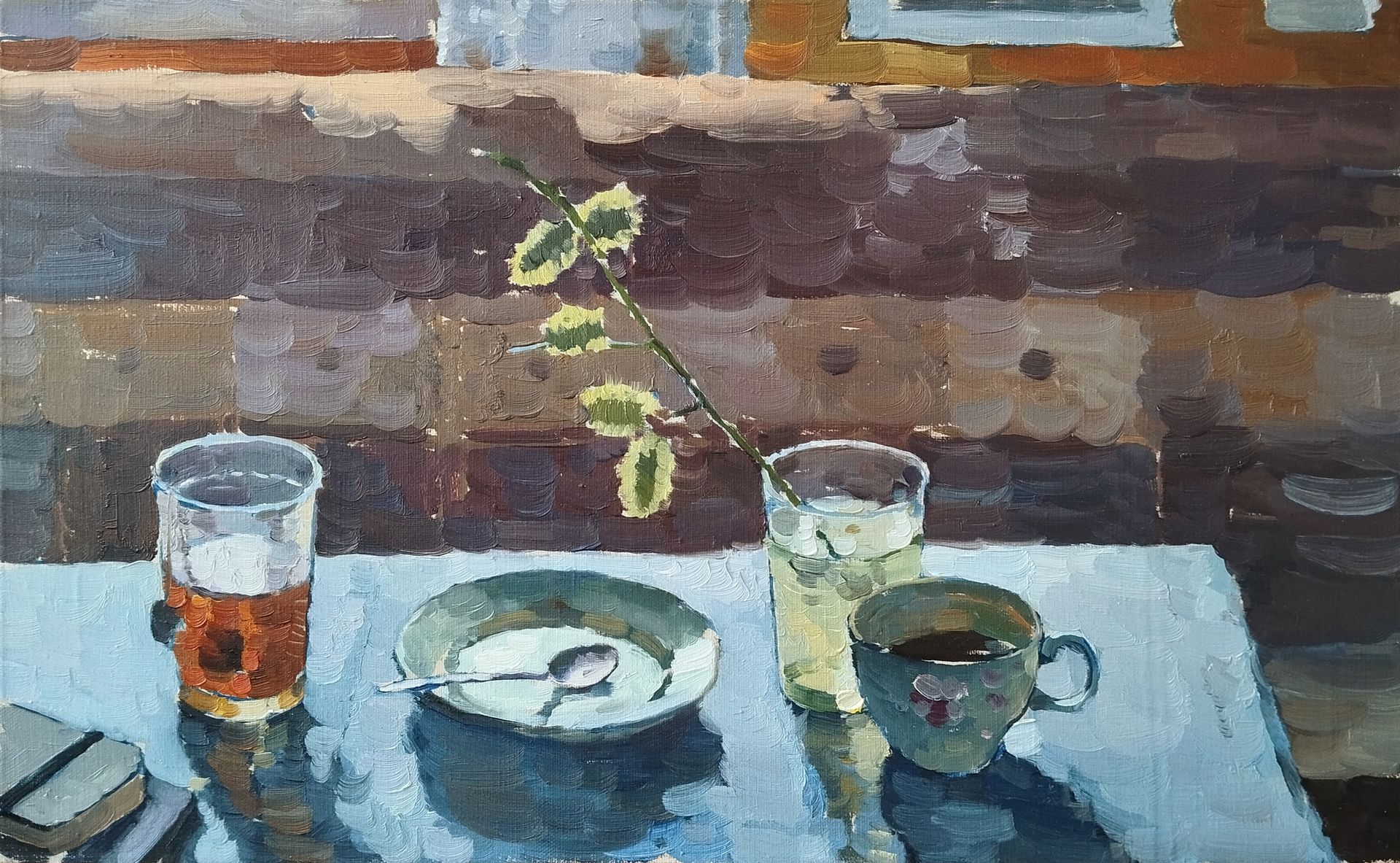 Илья Шанин (Картина, живопись - 
                  65 x 40 см) Ветка Ивы