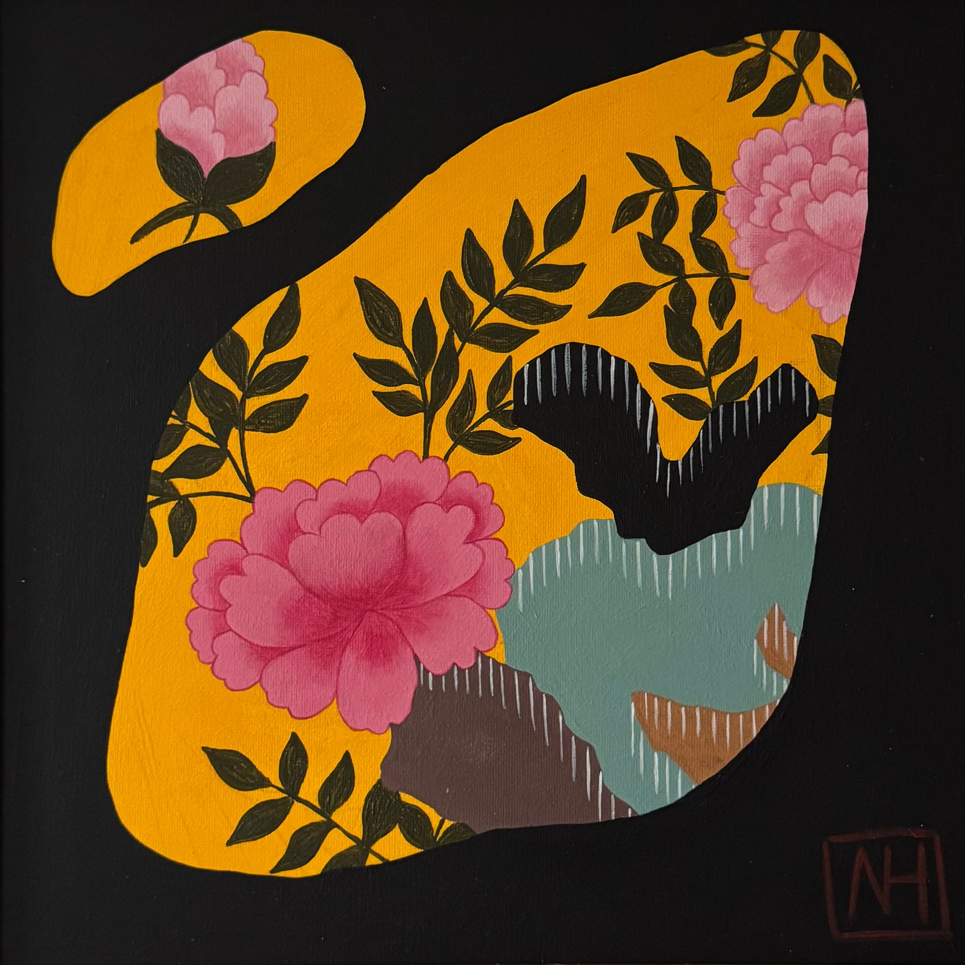 Наташа Хегай (Картина, живопись - 
                  33 x 33 см) Пионы