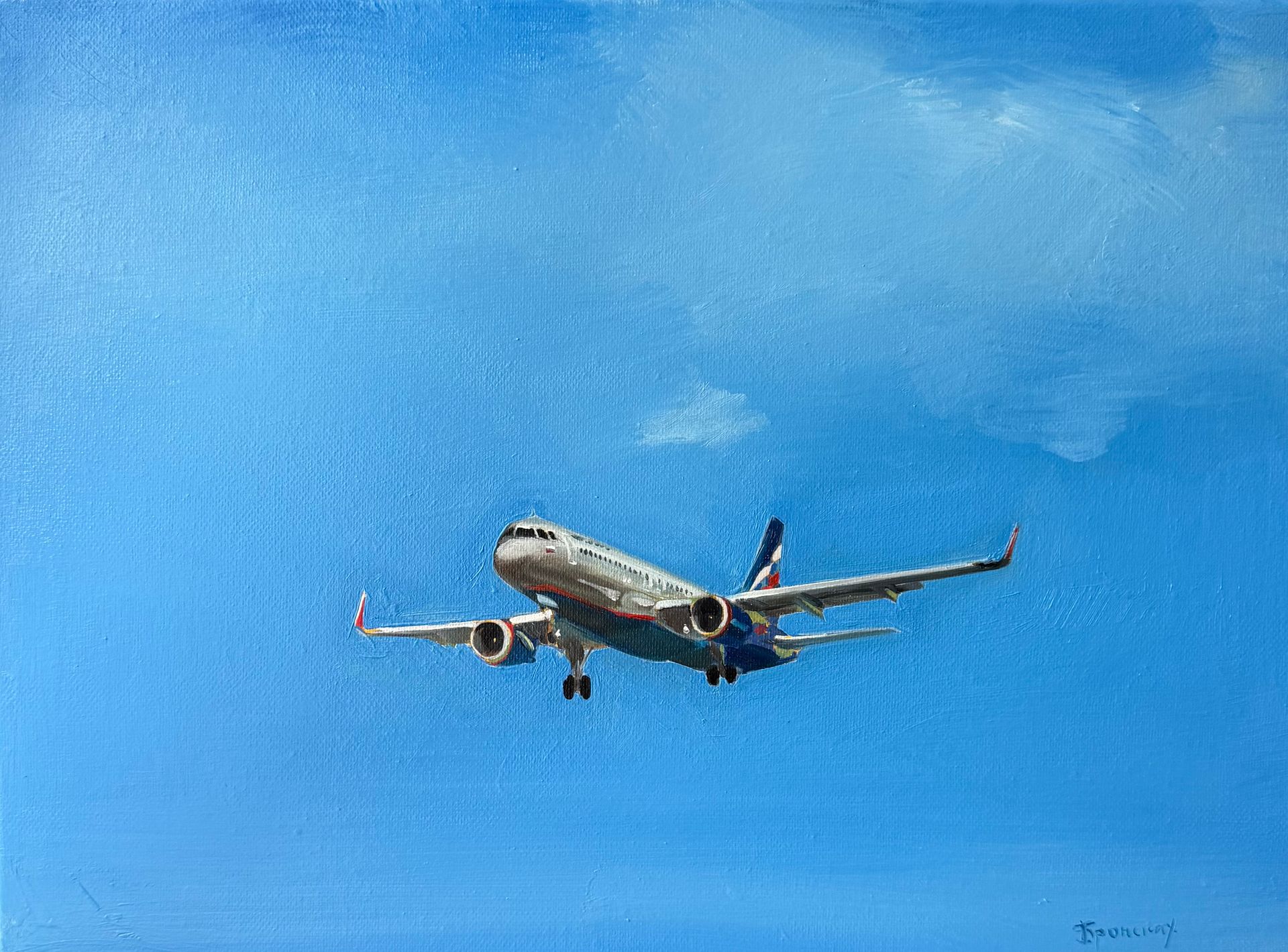 Ольга Бронских (Картина, живопись - 
                  50 x 40 см) Самолет