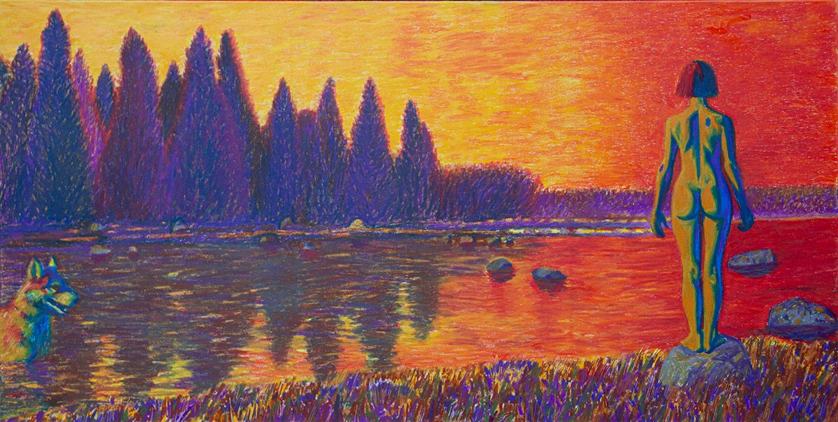 Мария Евдокимова (Картина, живопись - 
                  140 x 70 см) Автопортрет №4